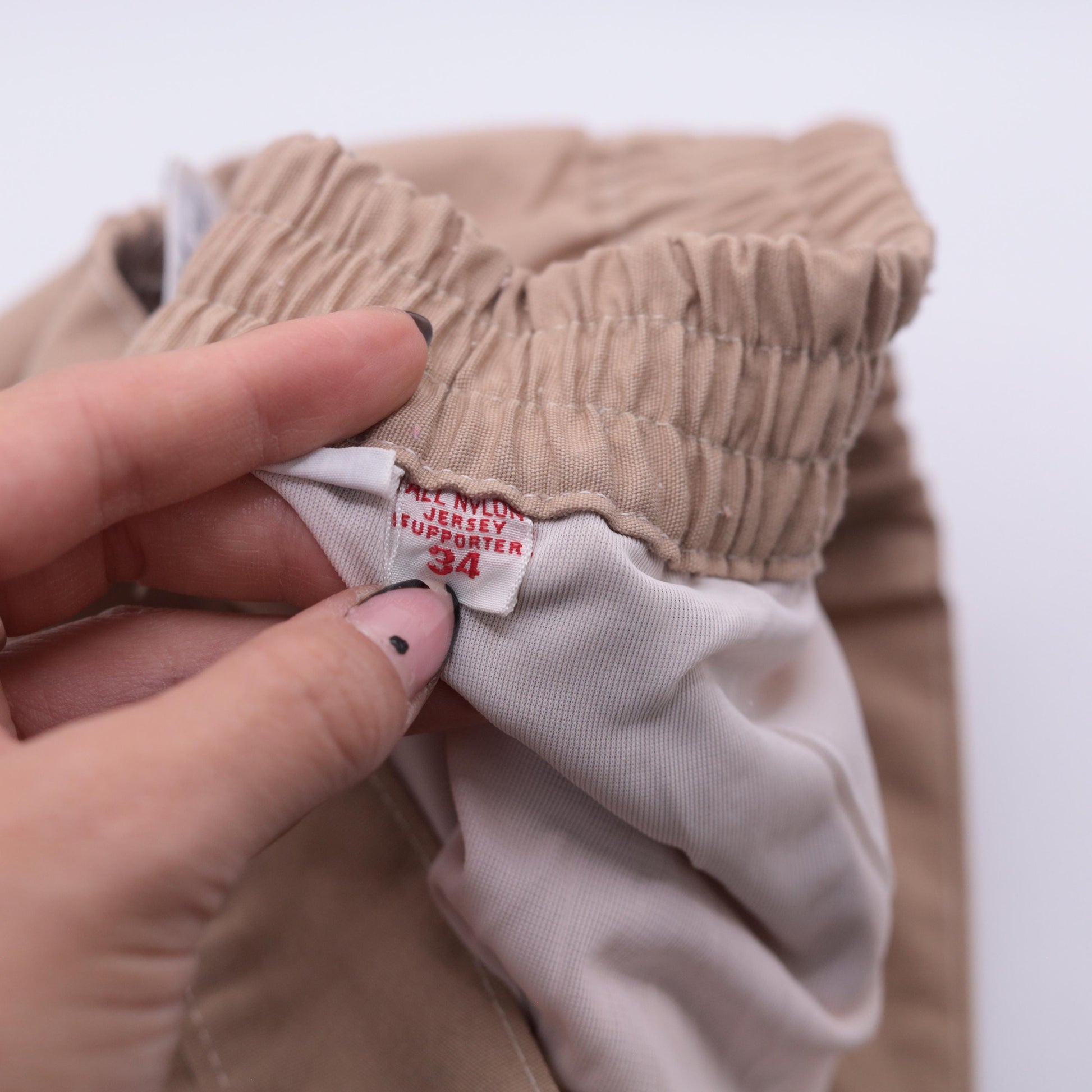 80s State o Maine Tan High Waisted Swim Shorts Nylon Medium