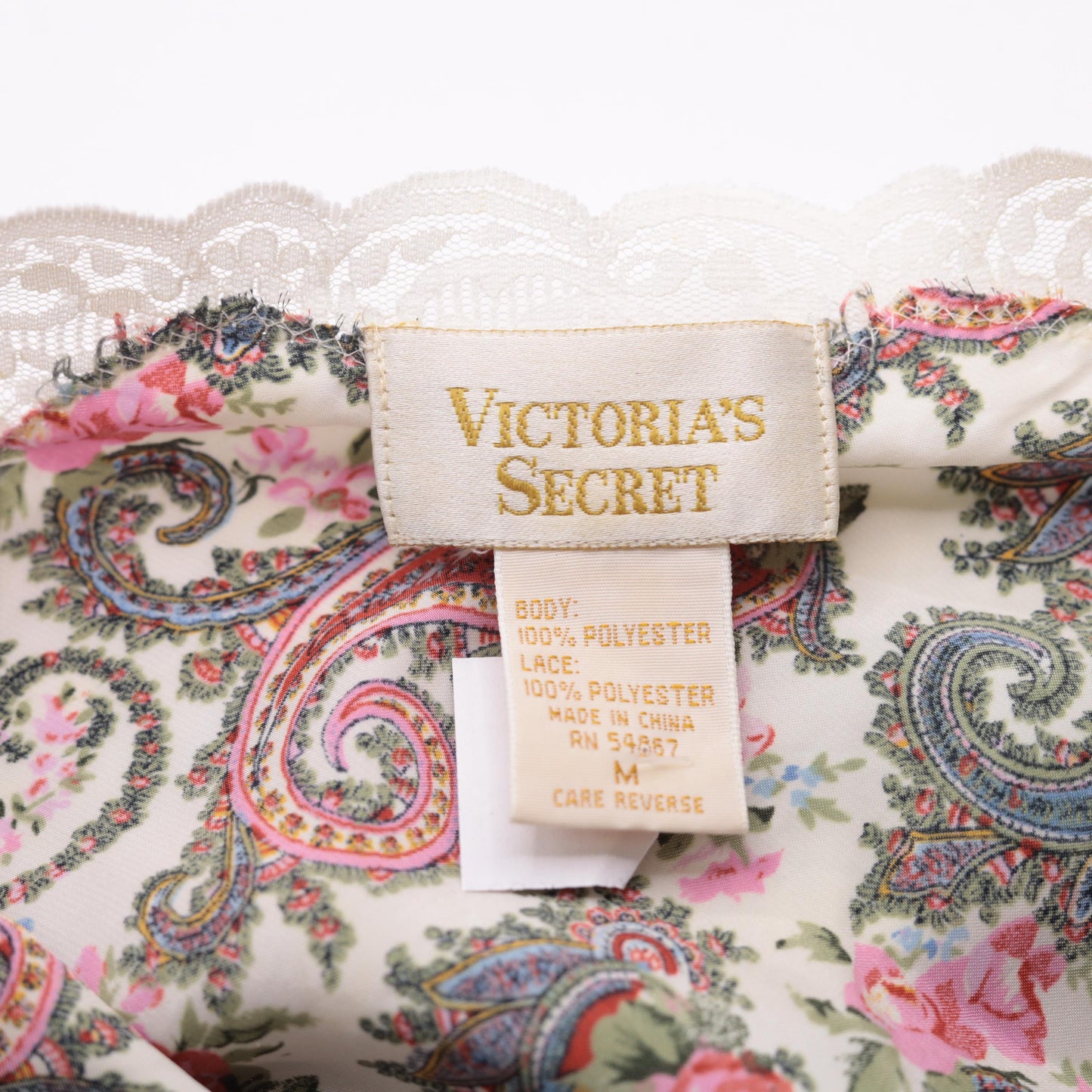 90s Victoria's Secret White Floral Satin Slip Dress Empire Waist Medium