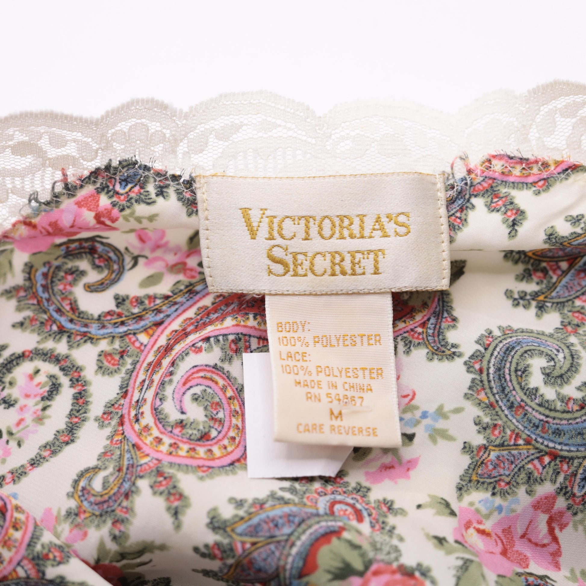 90s Victoria's Secret White Floral Satin Slip Dress Empire Waist Medium