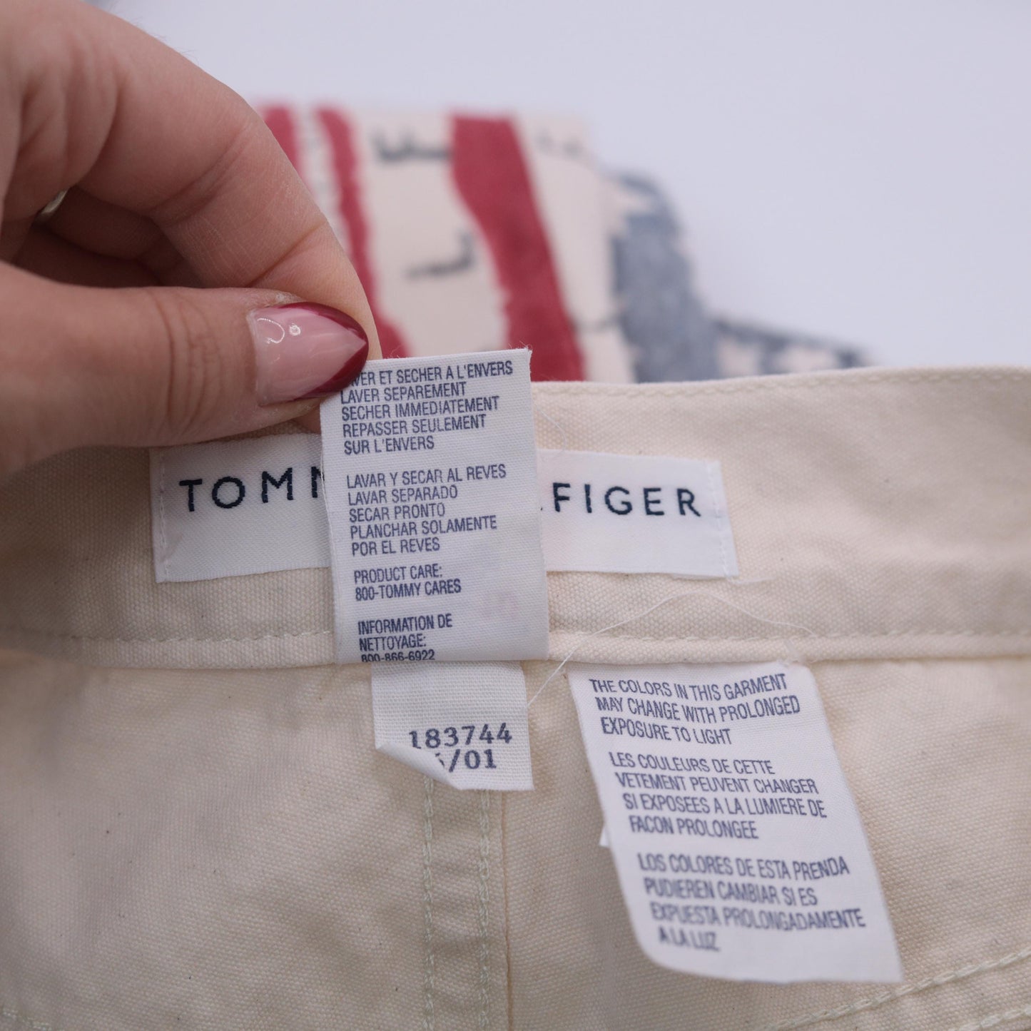 Y2K Tommy Hilfiger Flag Print Denim Jeans Off-White Distressed Wide Leg Size 10