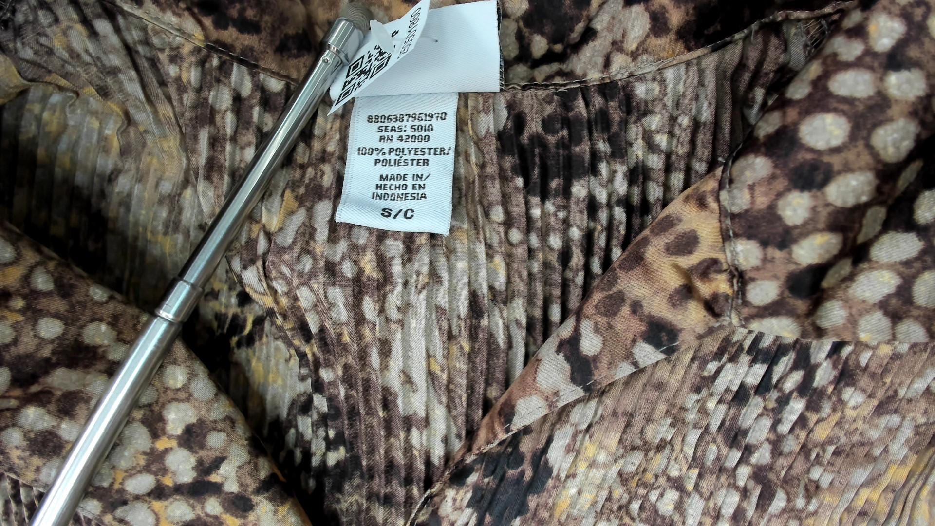 Y2K Jaclyn Smith Snake Print Blouse Brown Python Bell Sleeve Small S