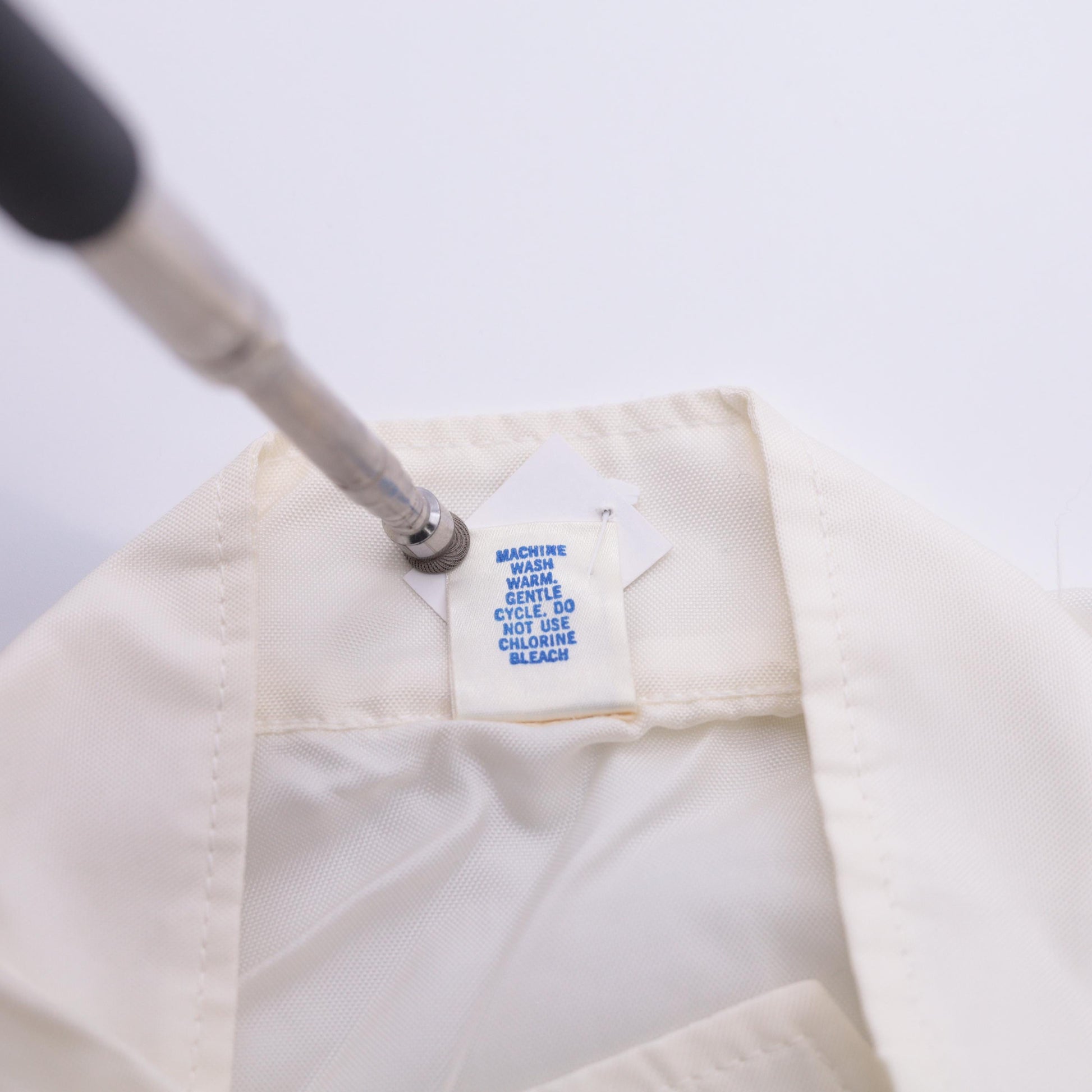 80s General Felt Industries Windbreaker Jacket White Green Stripe Pirate Logo Medium
