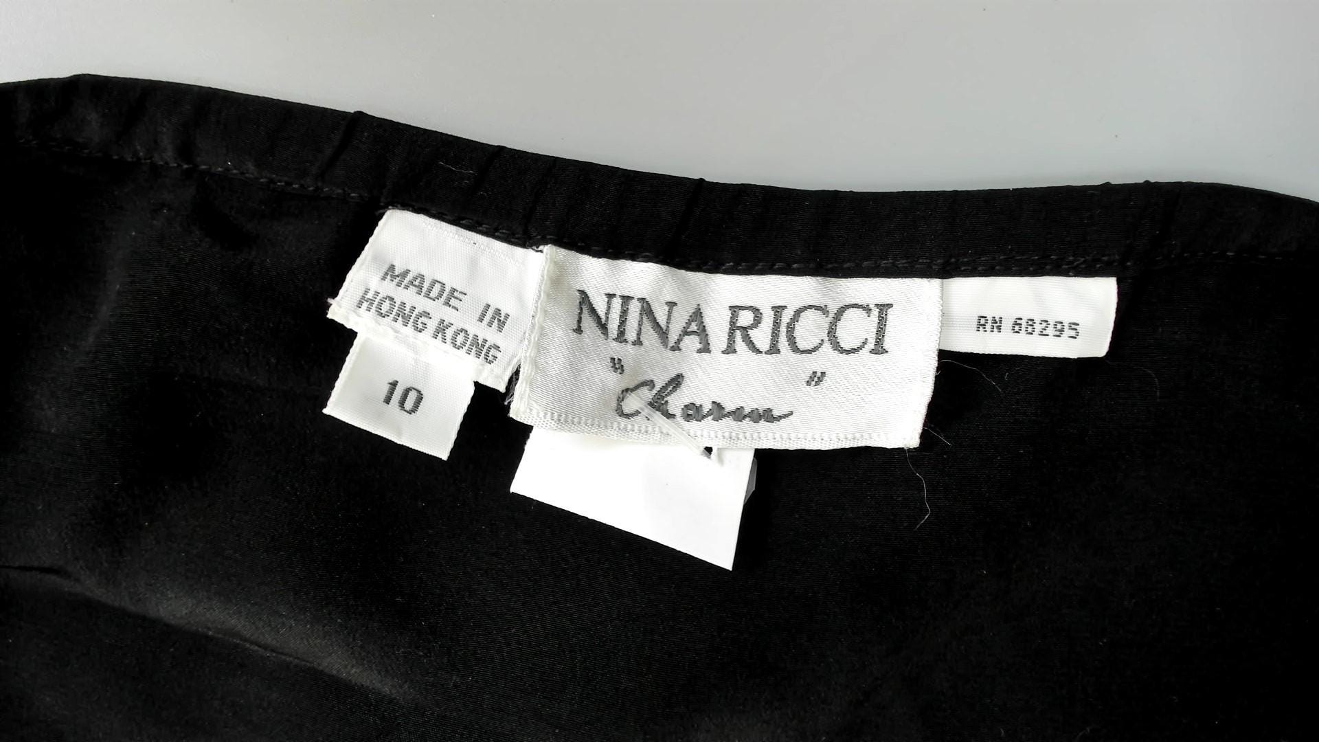 Nina Ricci Black Silk Camisole 90s Spaghetti Strap Tank Medium