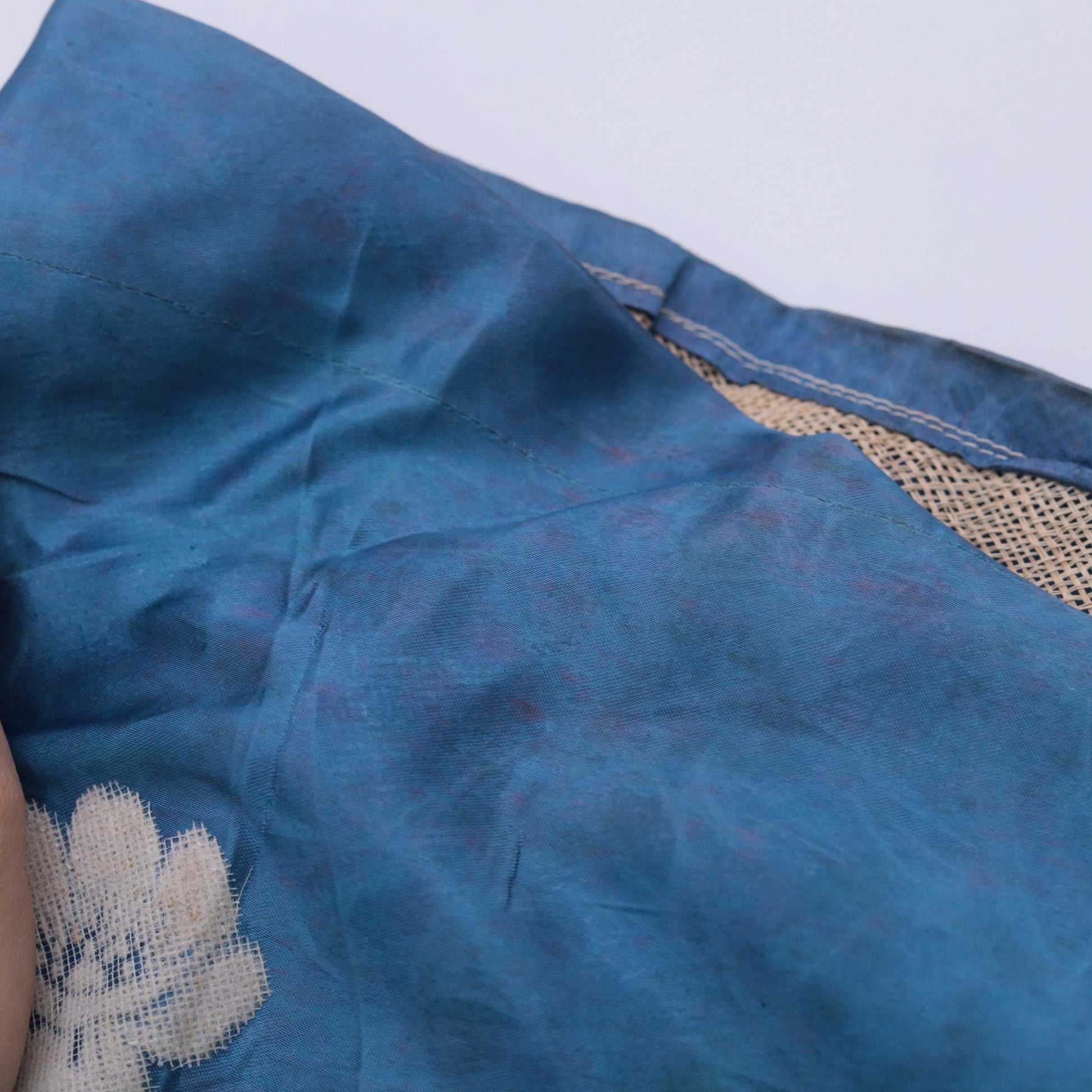 1940s Turquoise Circle Maxi Skirt Floral Embroidered High Waist XXS