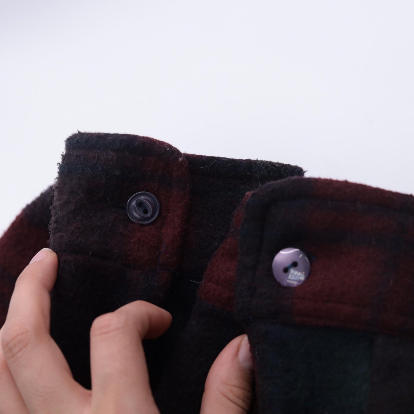 90s Badge Buffalo Check Plaid Shacket Green Burgundy Black Medium M