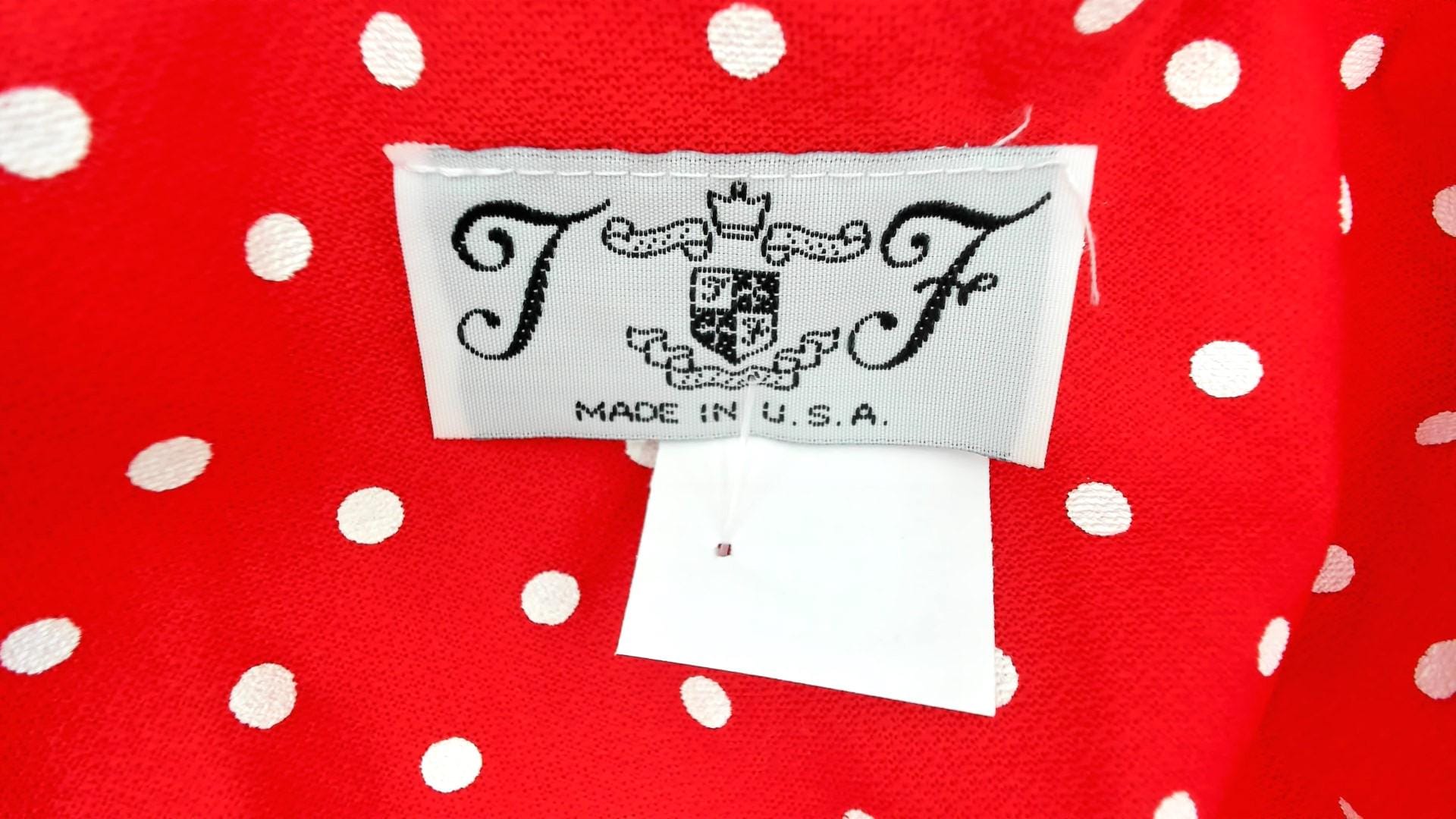 80s Polka Dot Blazer Red Single Button Jacket Medium M