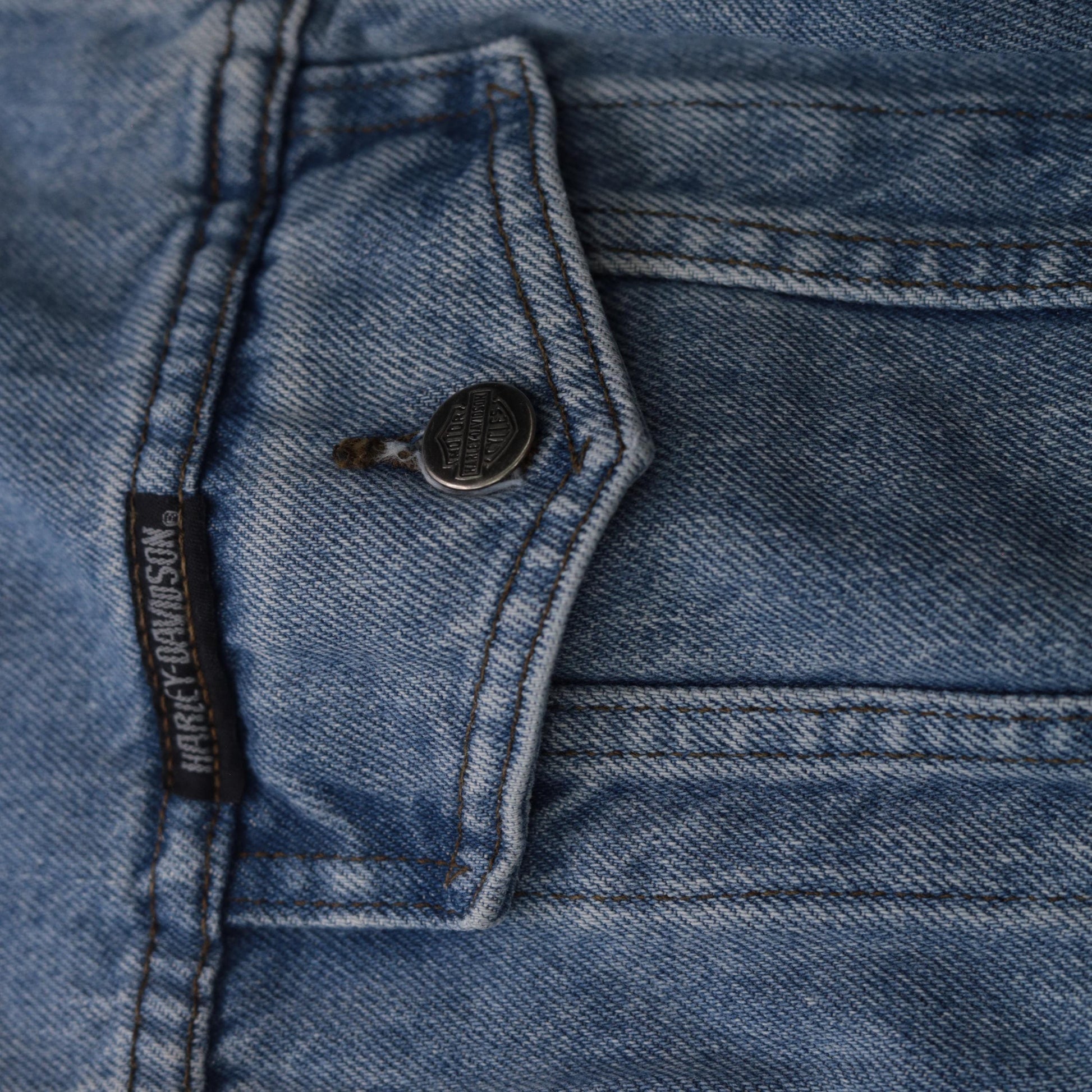 90s Harley Davidson Light Wash Denim Jacket Unisex Medium M