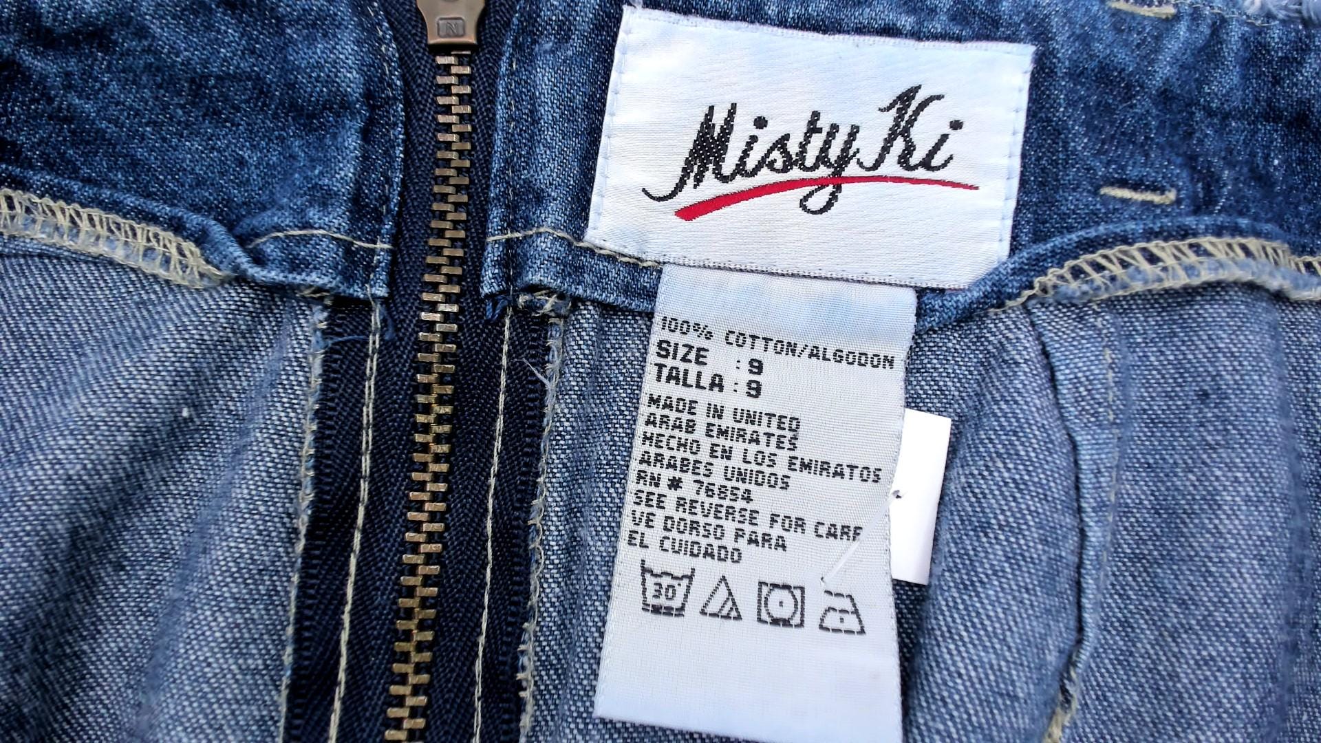 90s Blue Denim Midi Skirt Asymmetrical Frayed Hem Y2K Medium