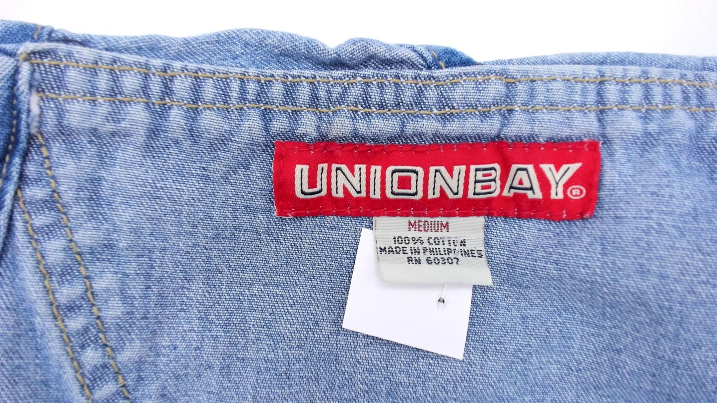 Y2K Union Bay Denim Shortalls Blue Bib Overalls Medium M