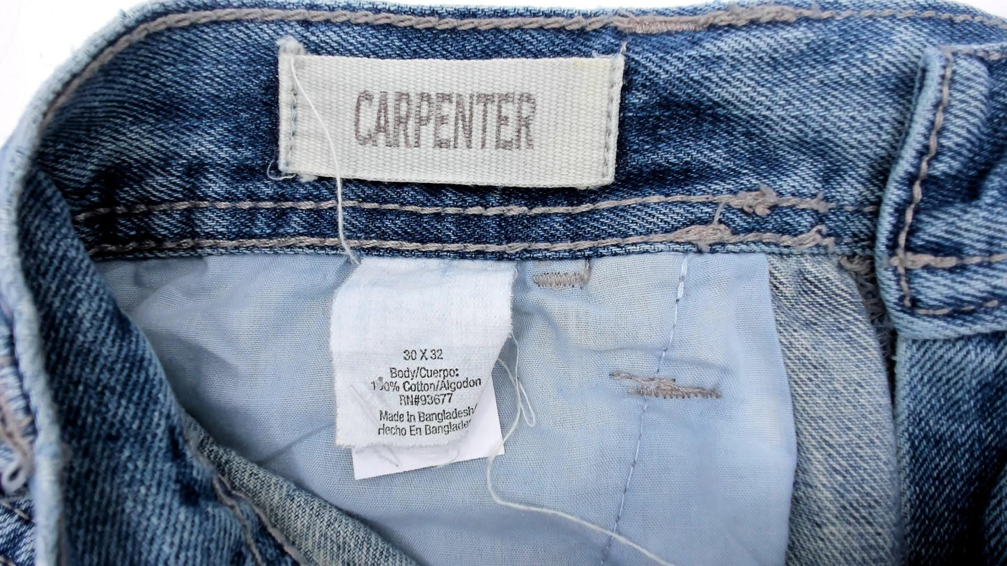 Y2K Arizona Jean Cargo Jeans Blue Denim Mid Rise Baggy Medium 30