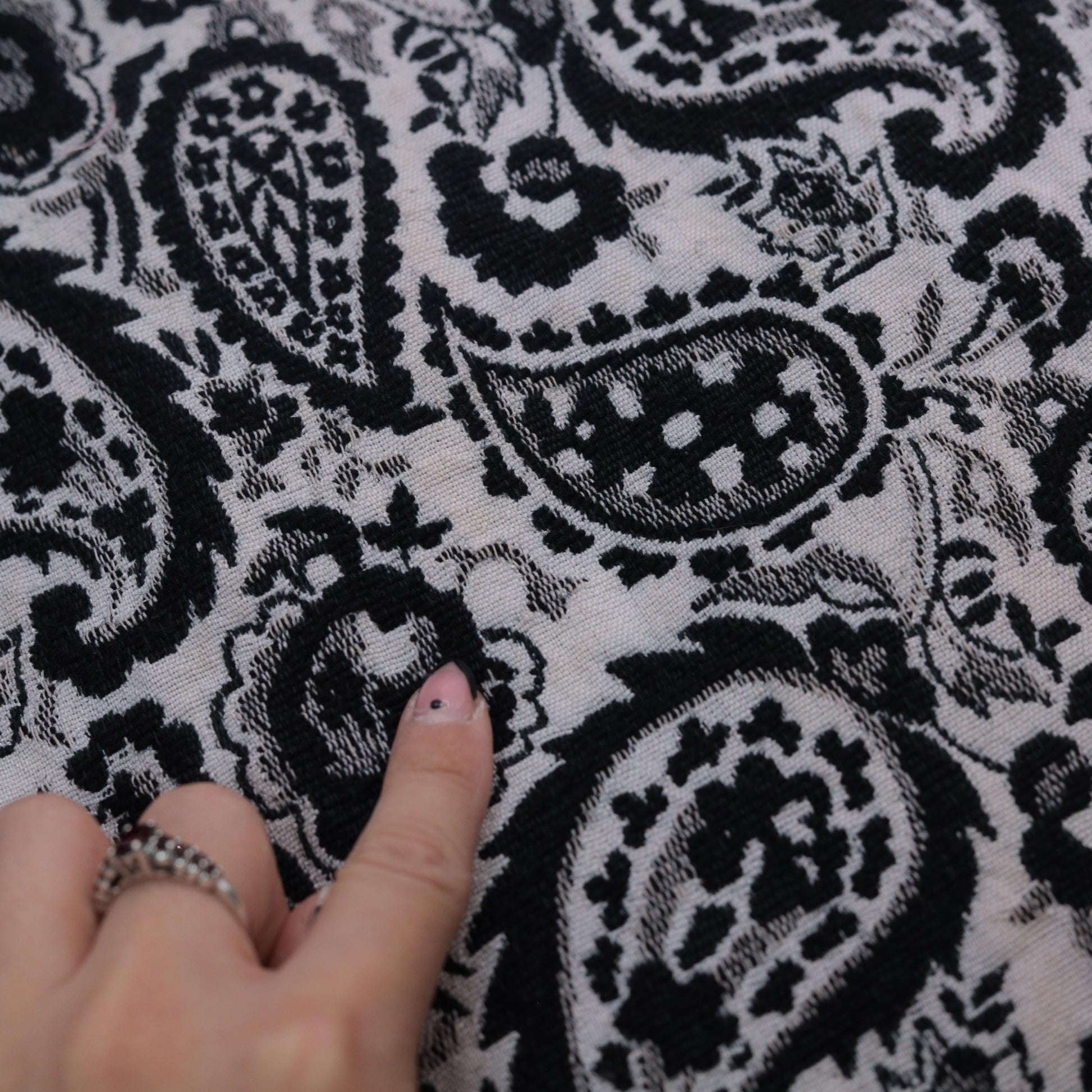60s Paisley Mini Dress Black White Mod Tank A-Line Small