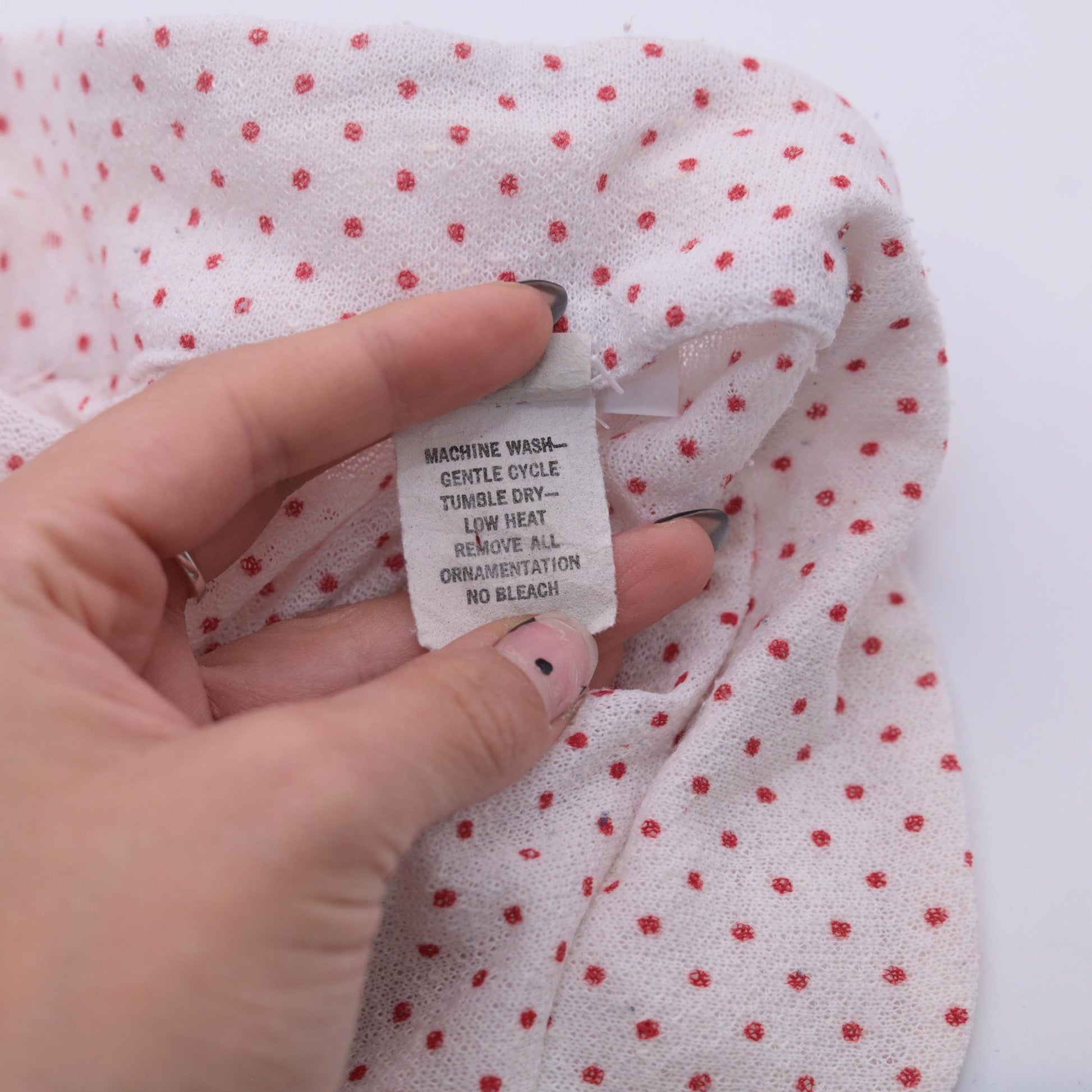 80s Polka Dot Cropped Blouse White Red Peter Pan Collar Tie Neck Medium