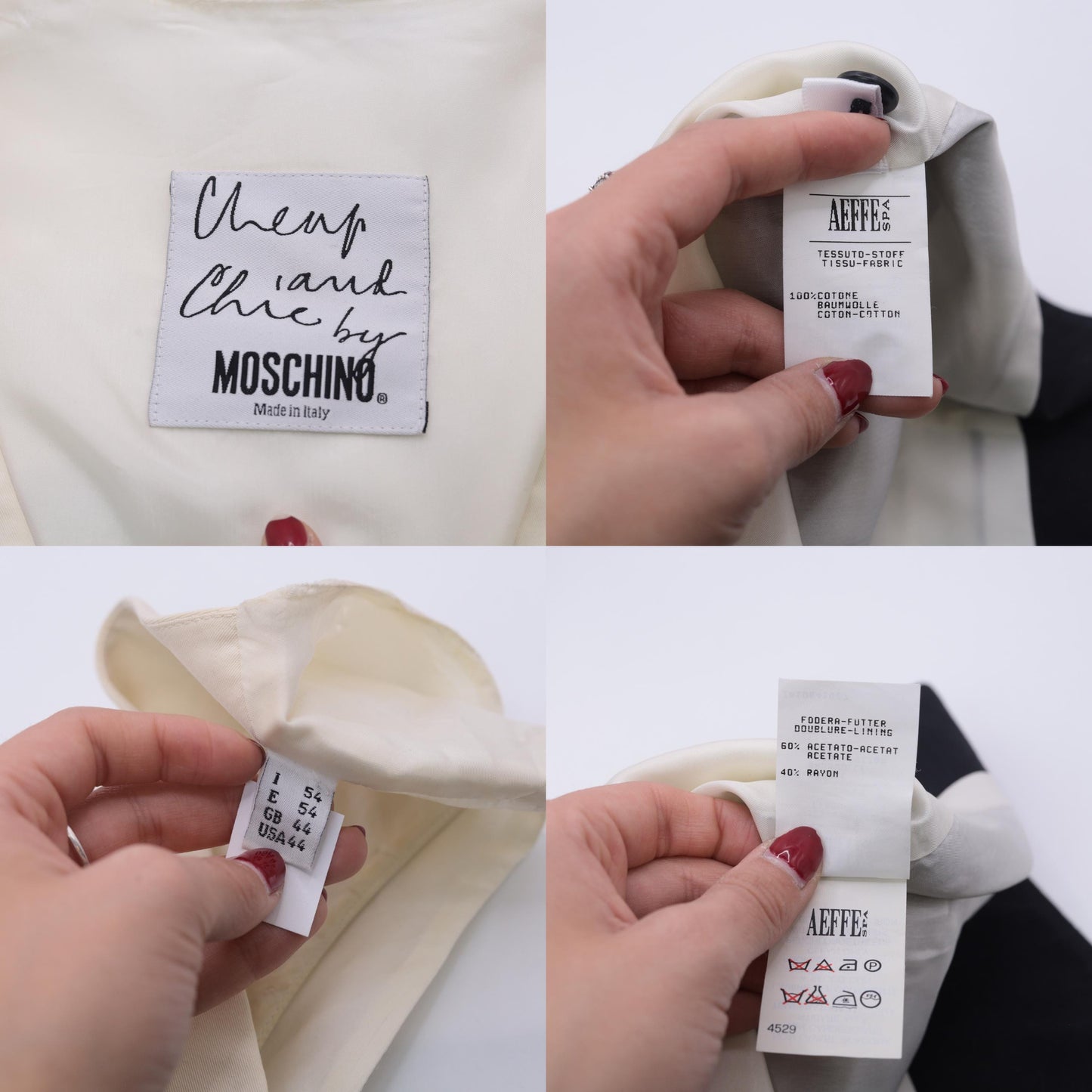 90s Moschino Cheap and Chic Vest Black White Colorblock Button Front Medium
