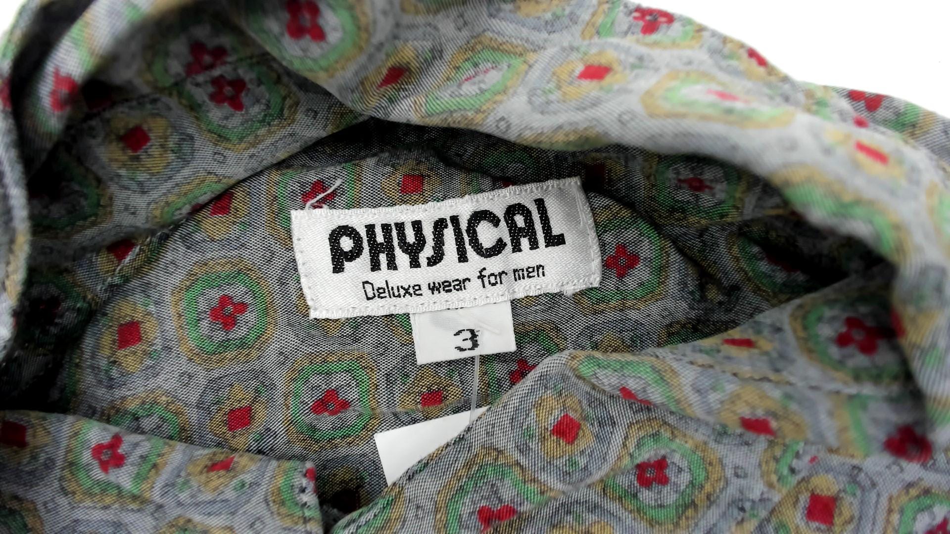 90s Geometric Floral Button Up Blouse Sage Green Red Print Medium