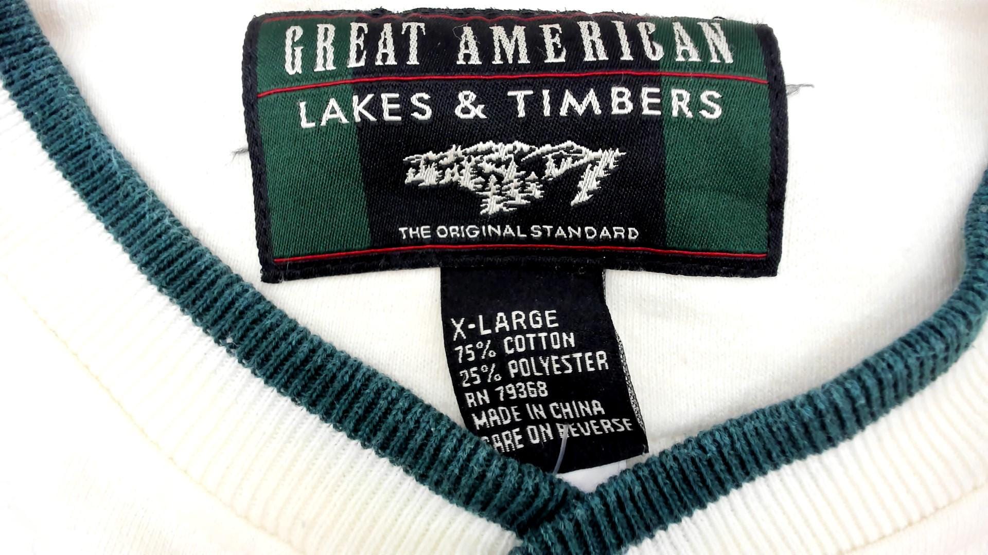 Y2K Autumn Harvest Pumpkin Sweatshirt White Green Trim Crewneck Extra Large XXL