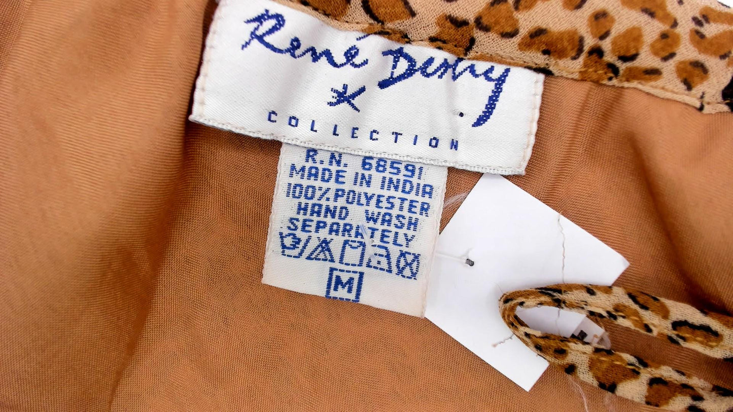 Y2K Mixed Animal Print Midi Skirt Leopard Zebra Cheetah Tiered Ruffle Medium