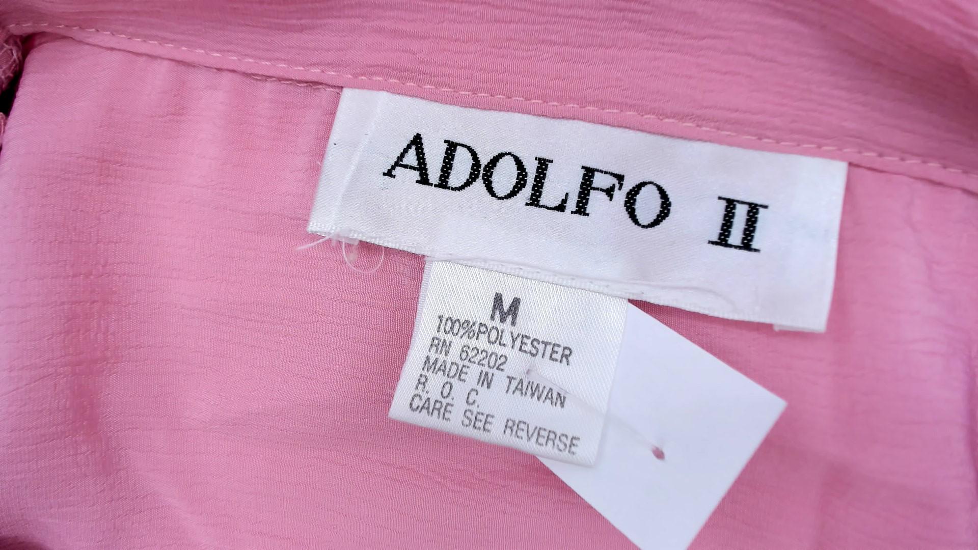 90s Pink Floral Jumpsuit Adolfo II Button Up Collared Tapered Medium