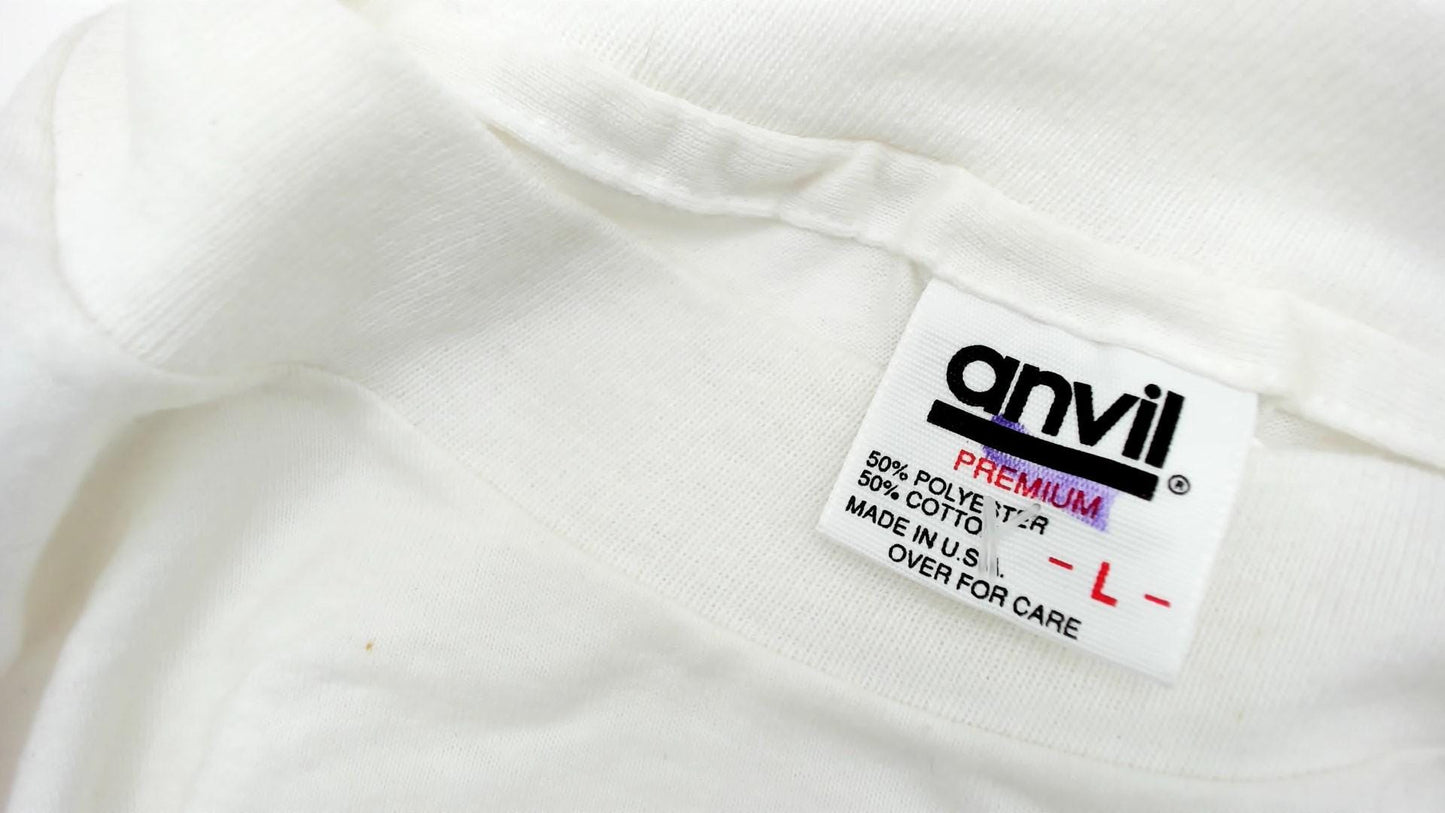 90s Graphic T-Shirt White Cotton Humor Marriage Tee Large