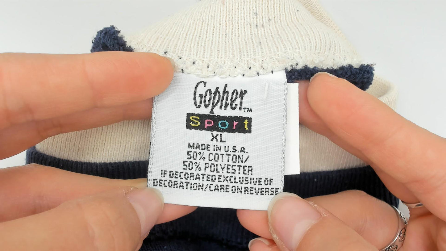 90s Gopher Sport Birdhouse Block Party Sweatshirt Navy Blue XL