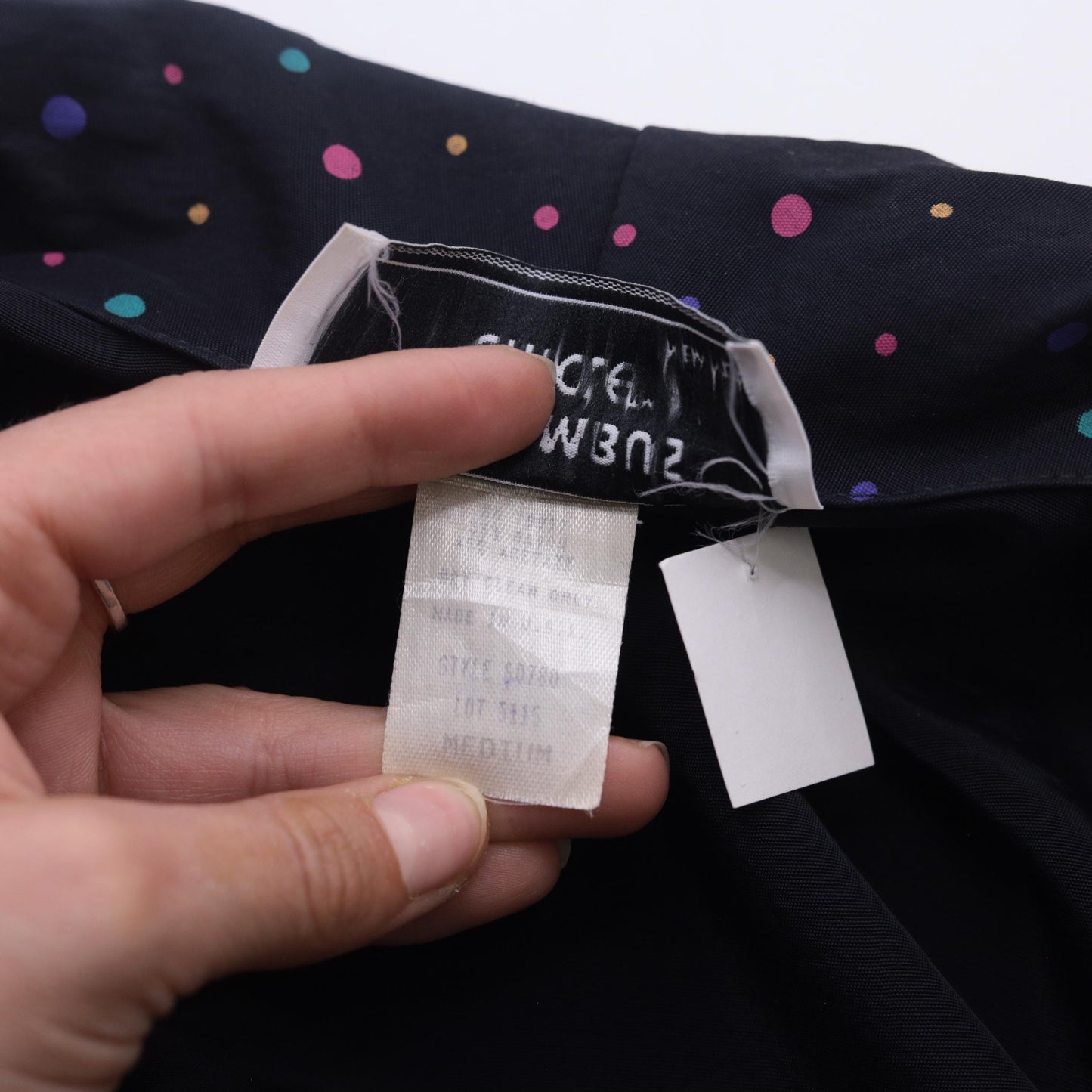 80s Columbus Circle Blazer Black Multicolor Dot Stripe Single Button Medium
