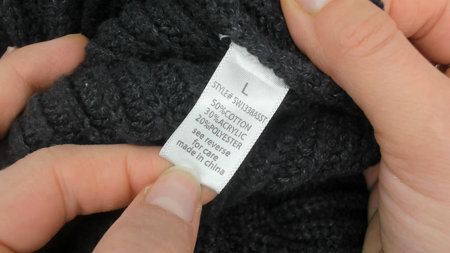 Y2K Black V-Neck Sweater White Trim Rib Knit Pullover Large L