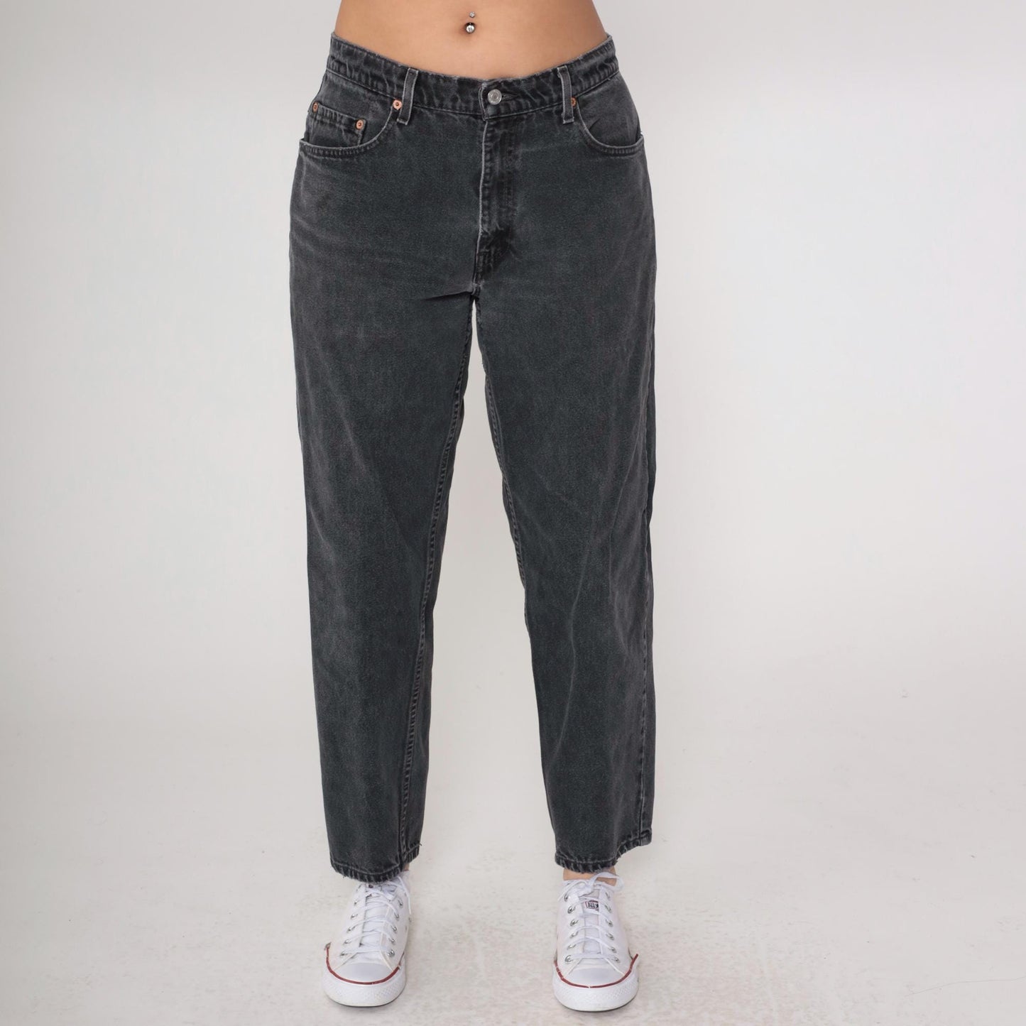 90s Levi's 560 Black Denim Jeans High Waist Relaxed Fit 32x30