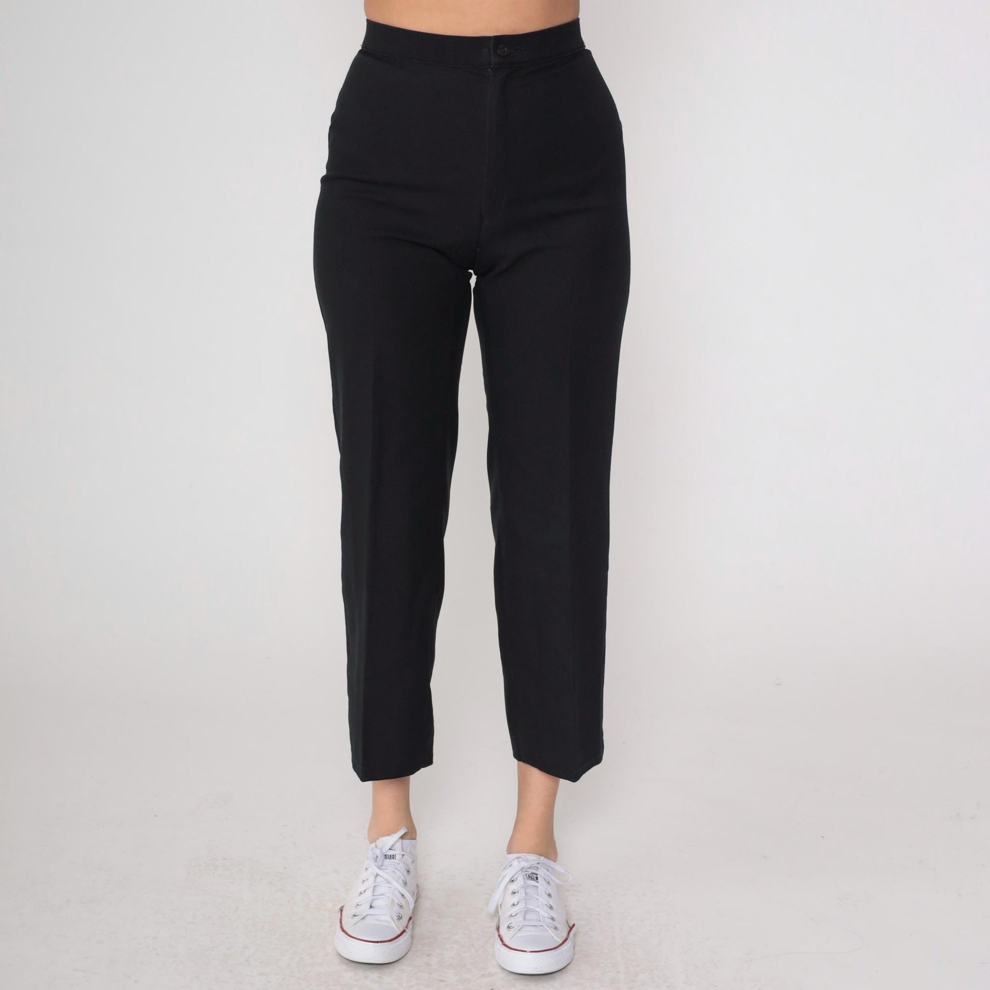 70s Levi's Bend Over Black High-Waist Straight-Leg Trousers Small