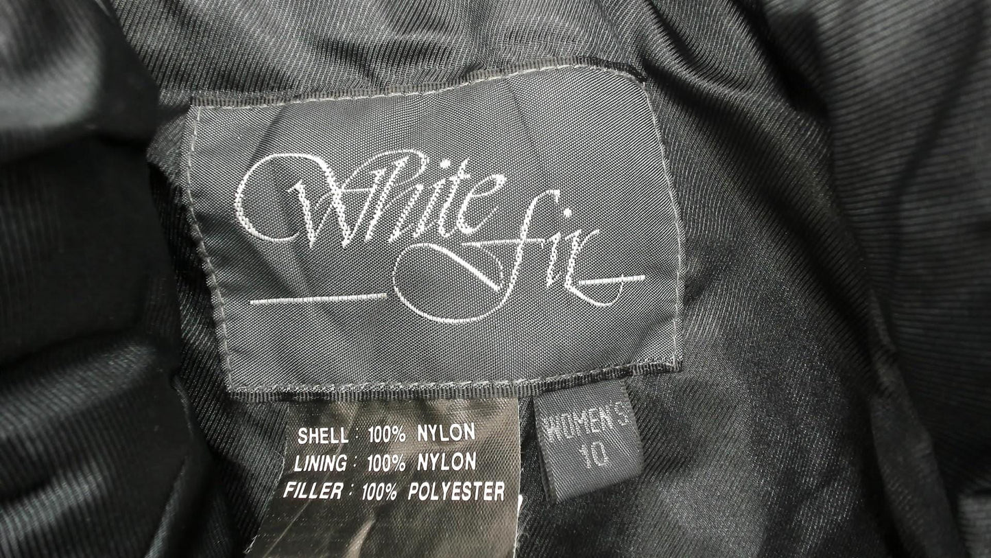 80s White Fir Windbreaker Jacket Black Aztec Tribal Embroidered Asymmetric Medium