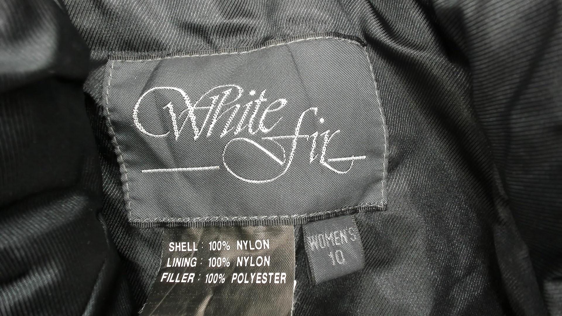 80s White Fir Windbreaker Jacket Black Aztec Tribal Embroidered Asymmetric Medium