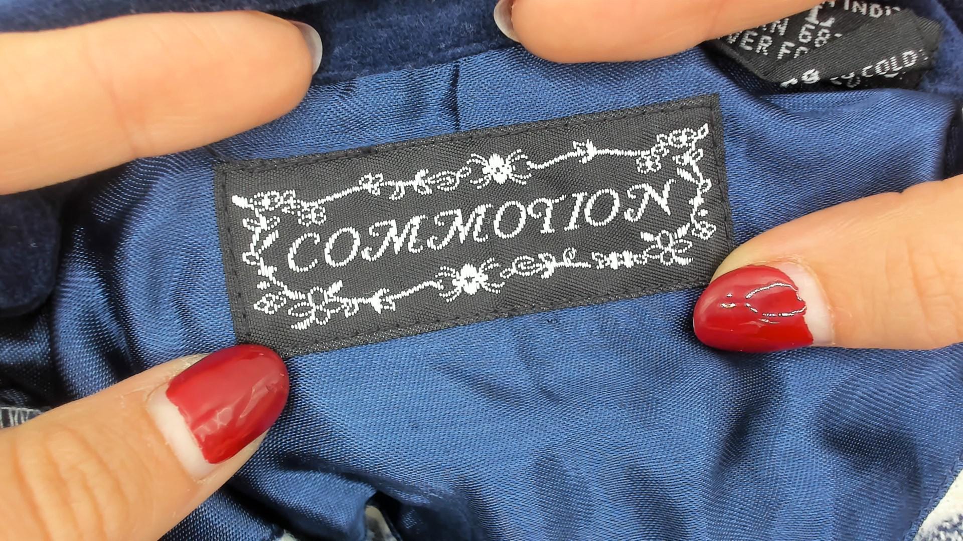 90s Commotion Buffalo Check Flannel Shirt Navy Cream Cropped Large L