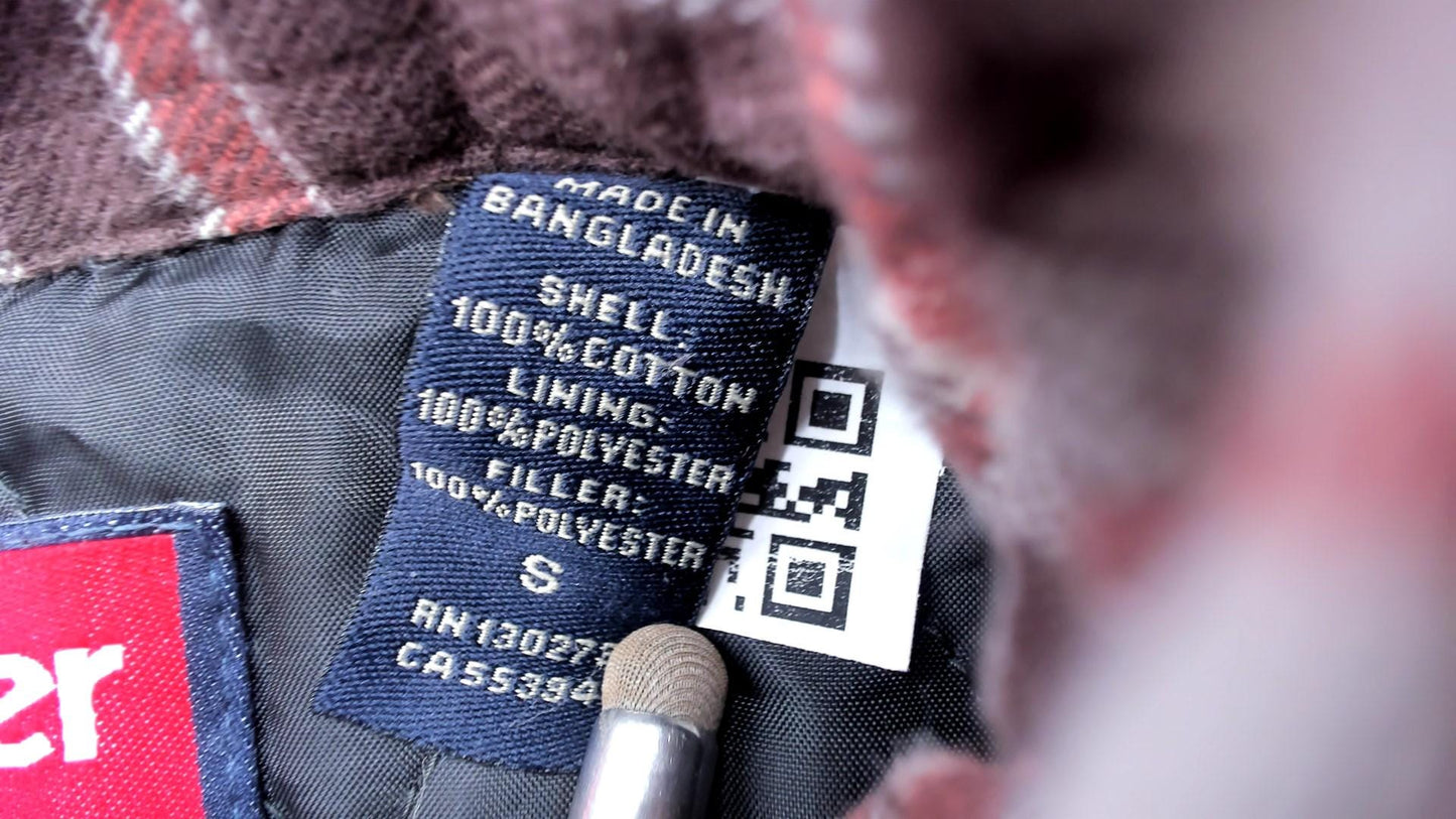 Y2K Wrangler Brown Plaid Quilted Flannel Shirt Small S