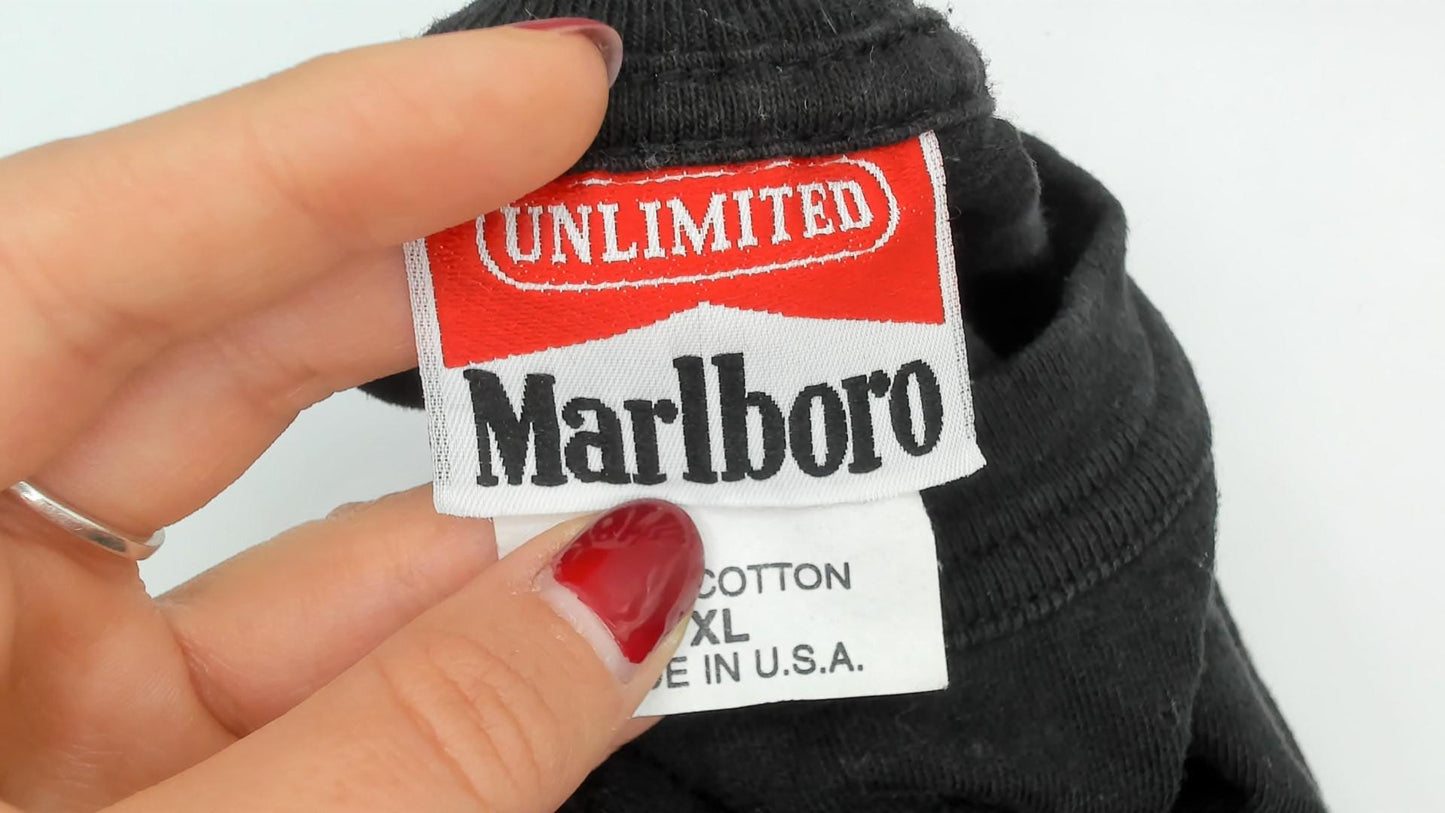 90s Marlboro Lizard Graphic T-Shirt Black Cotton Unisex Extra Large