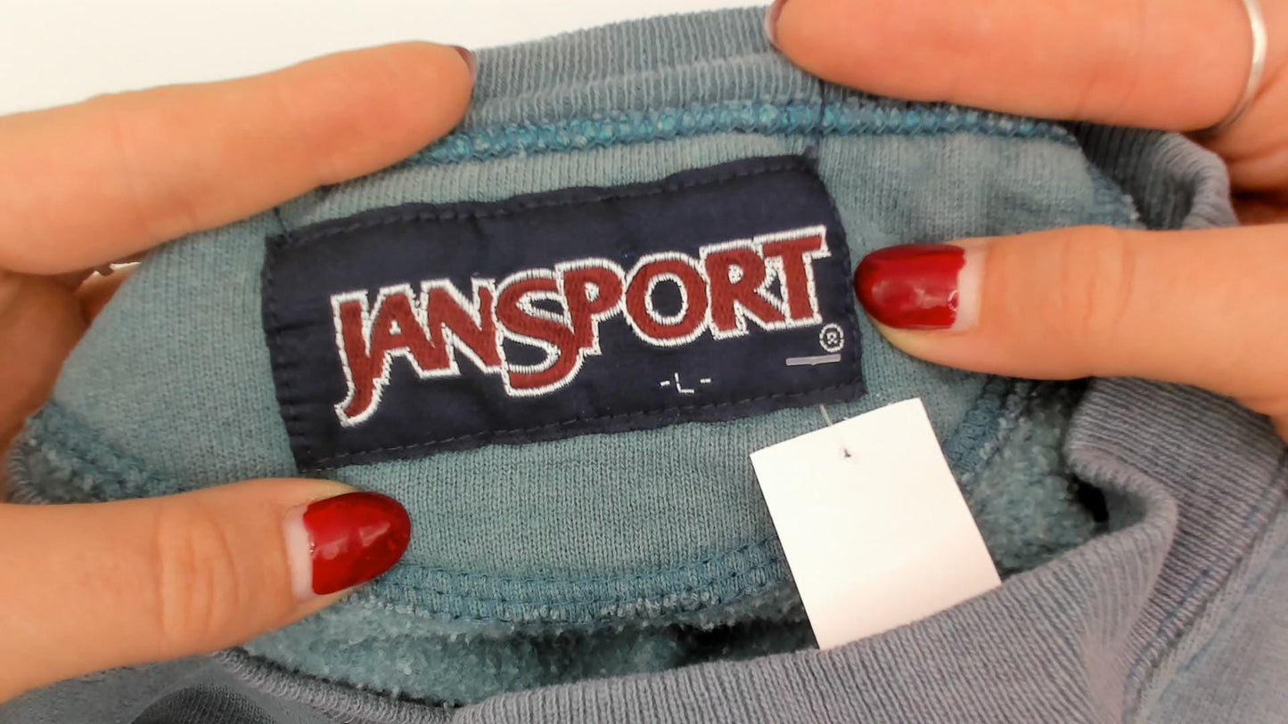90s Jansport Water Polo Club Sweatshirt Sage Green Seahorse Graphic Large L