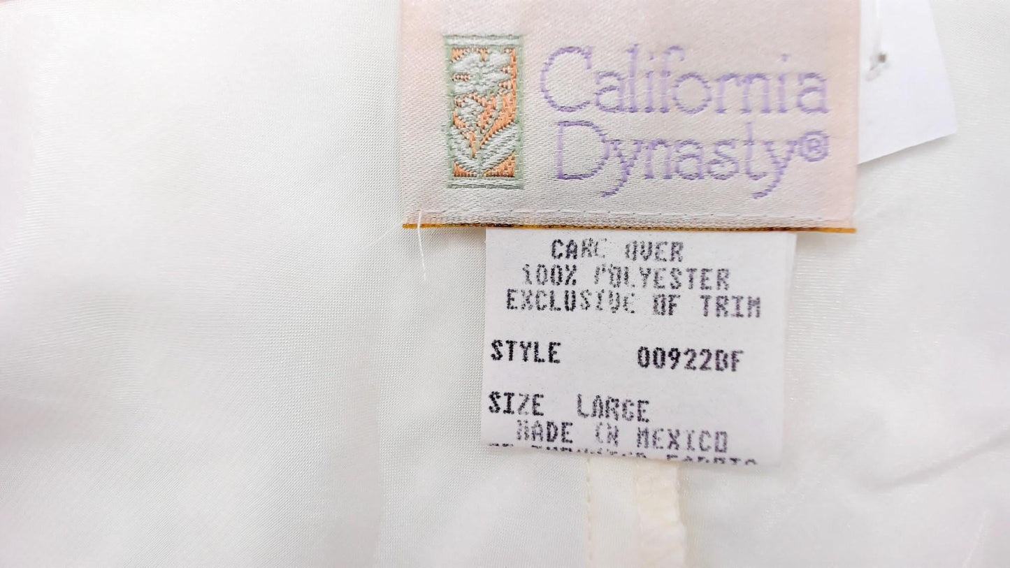 90s California Dynasty White Slip Dress Lace Sweetheart Knee Length Large L