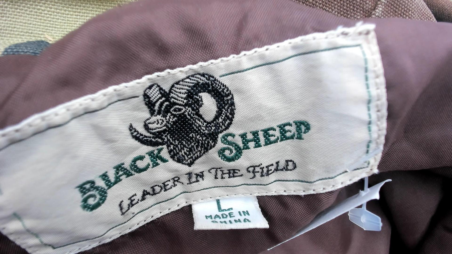 90s Black Sheep Woodland Camo Hooded Jacket Olive Green Cotton Large