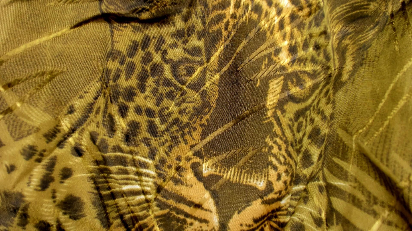 90s Leopard Print Windbreaker Jacket Jungle Safari Green Brown Tan Extra Large XL