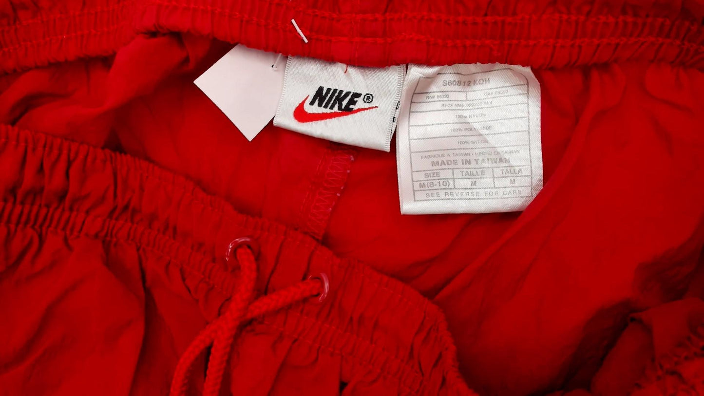 90s Nike Red Athletic Shorts Elastic Waist Swoosh Small S