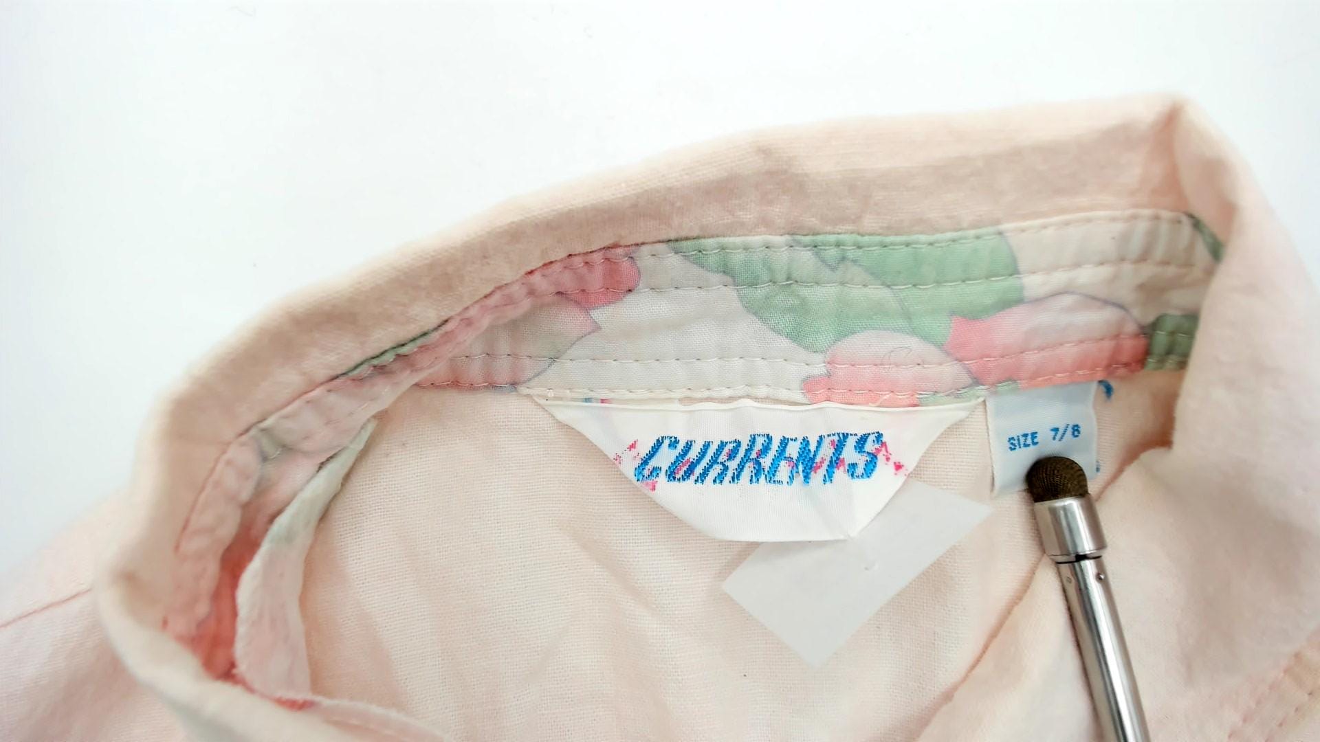 90s Currents Pink Polo Shirt Short Sleeve Chest Pockets Small