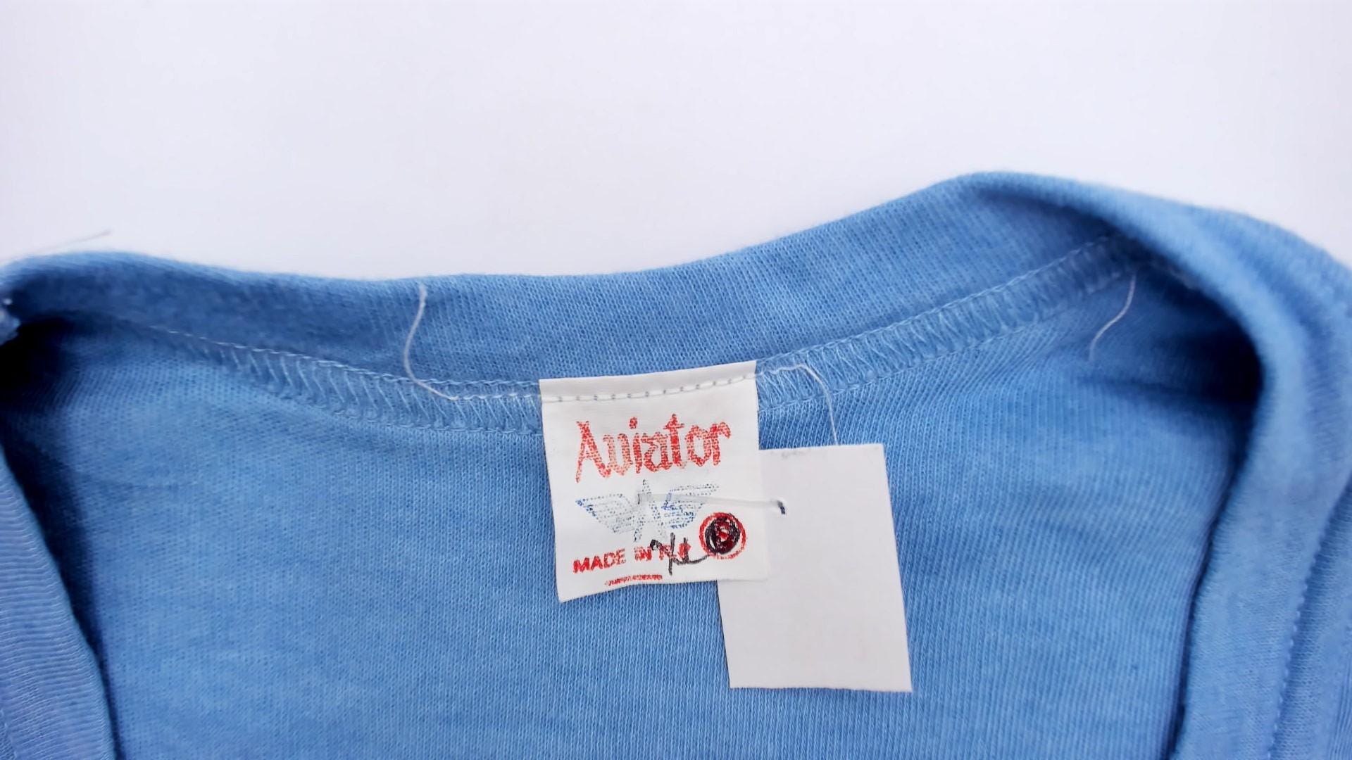 90s Paco Asia Plumbing Hardware Logo Tee Light Blue Graphic Small S