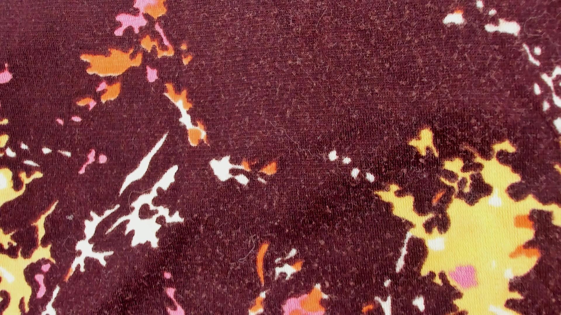 70s Brown Floral Mini Dress Collared Button Front A-Line Short Sleeve Medium M