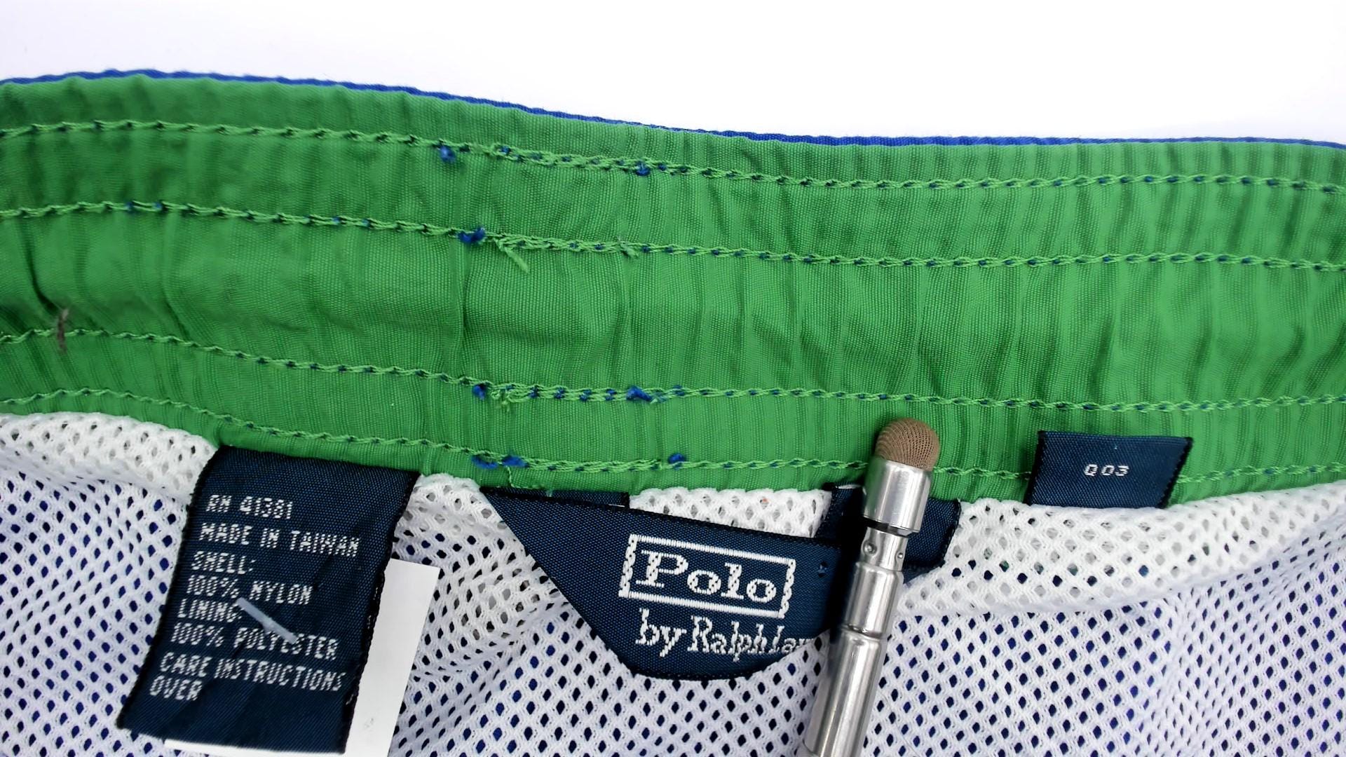 Polo Ralph Lauren 90s Blue Swim Trunks Drawstring Board Shorts Extra Large XL