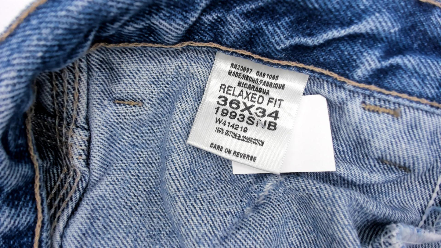 Y2K Dickies Carpenter Jeans Blue Denim Straight Leg Utility 36x34