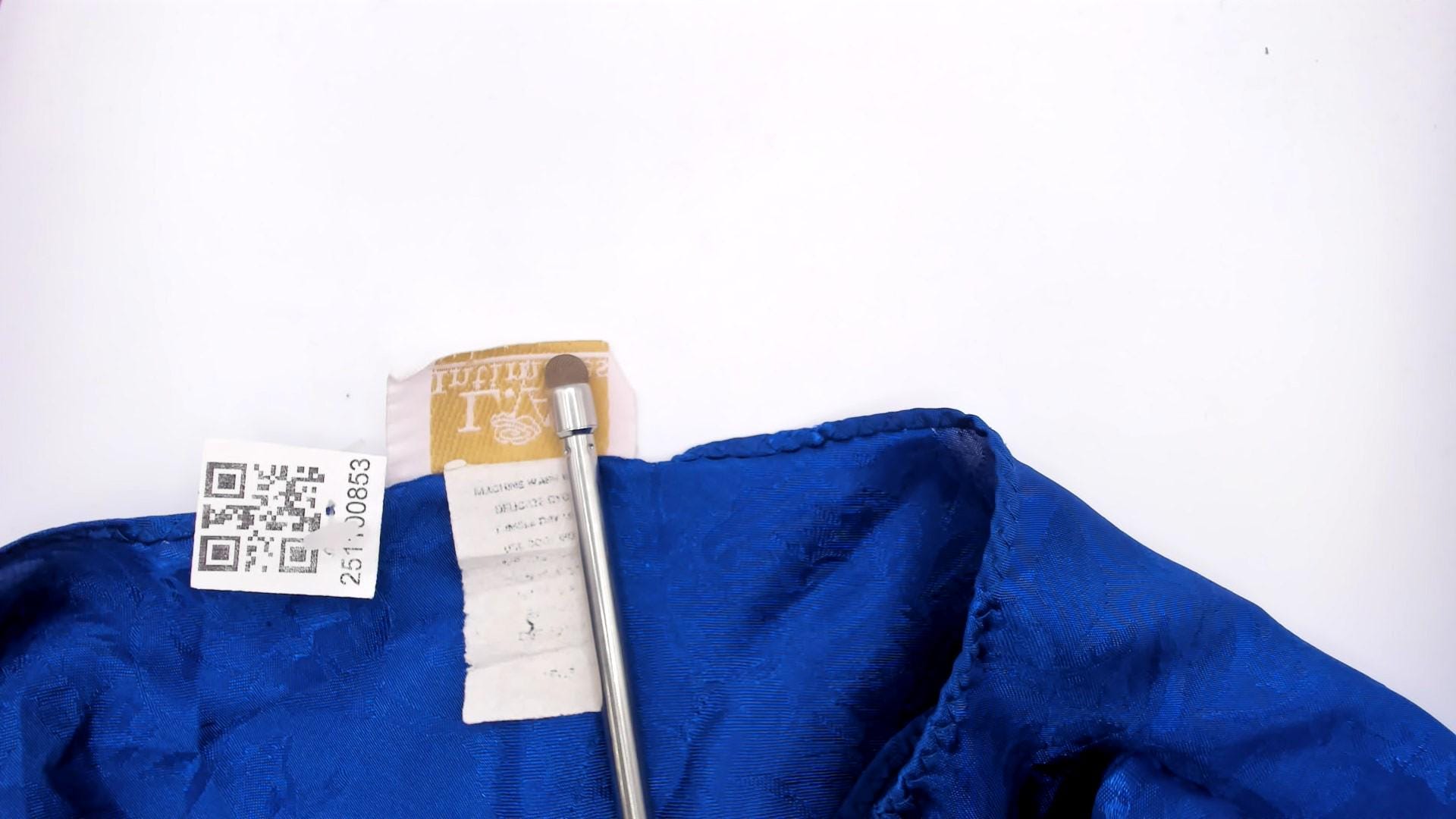 90s La Intimates Royal Blue Satin Nightgown Floral Jacquard V-Neck Mini Small