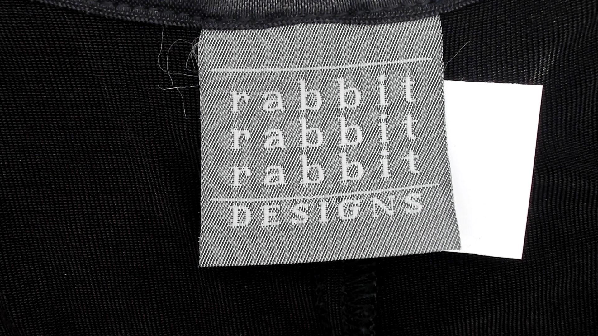 90s Black Mini Dress Rabbit Rabbit Rabbit Scoop Neckline Short Sleeve Medium