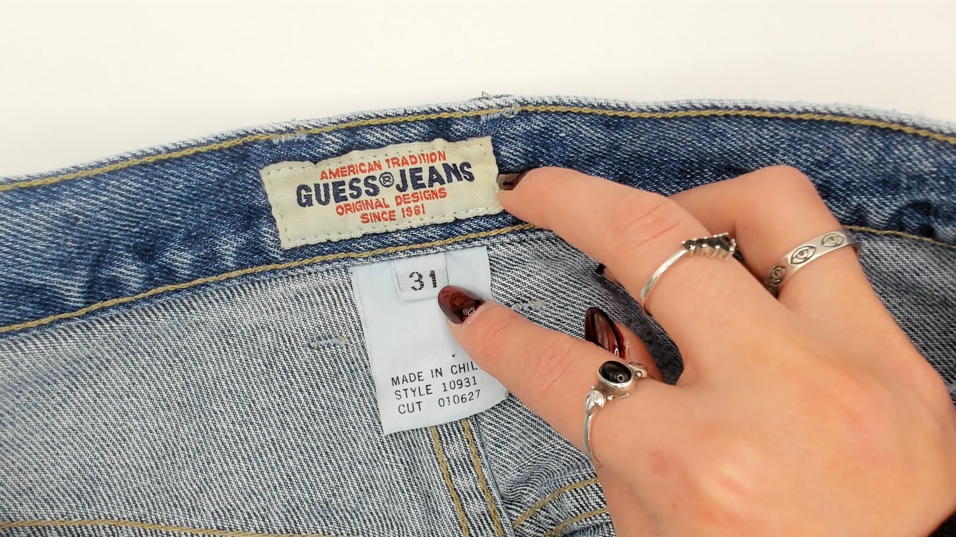 90s Guess Light Blue Denim Shorts High Waisted Button Fly Size 30