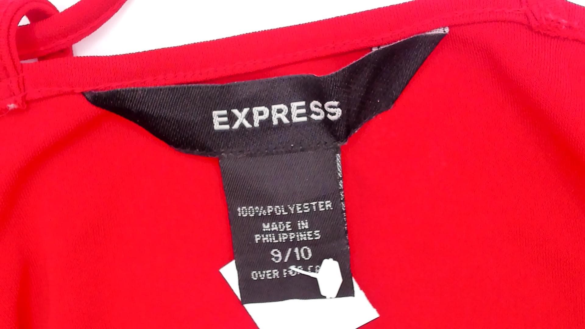 Y2K Express Red Halter Wrap Dress Knee Length Coquette Medium M