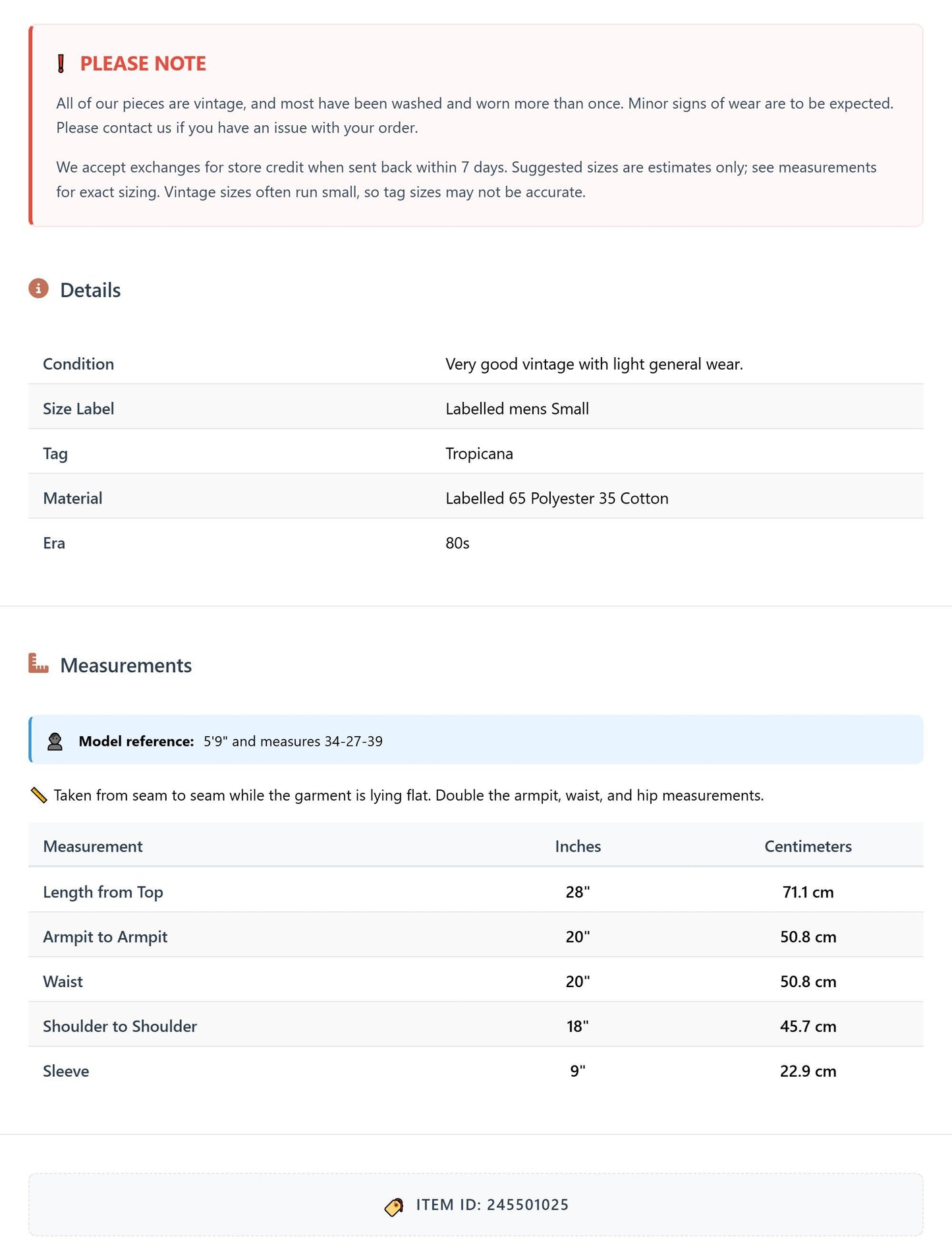 80s Tropicana Hawaiian Shirt Yellow Palm Tree Orange White Small