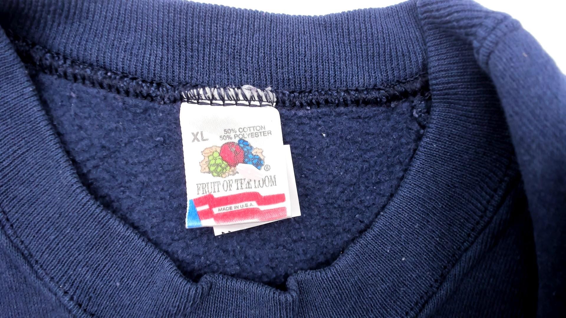 90s Union Station Washington DC Navy Sweatshirt Embroidered Raglan Extra Large XL