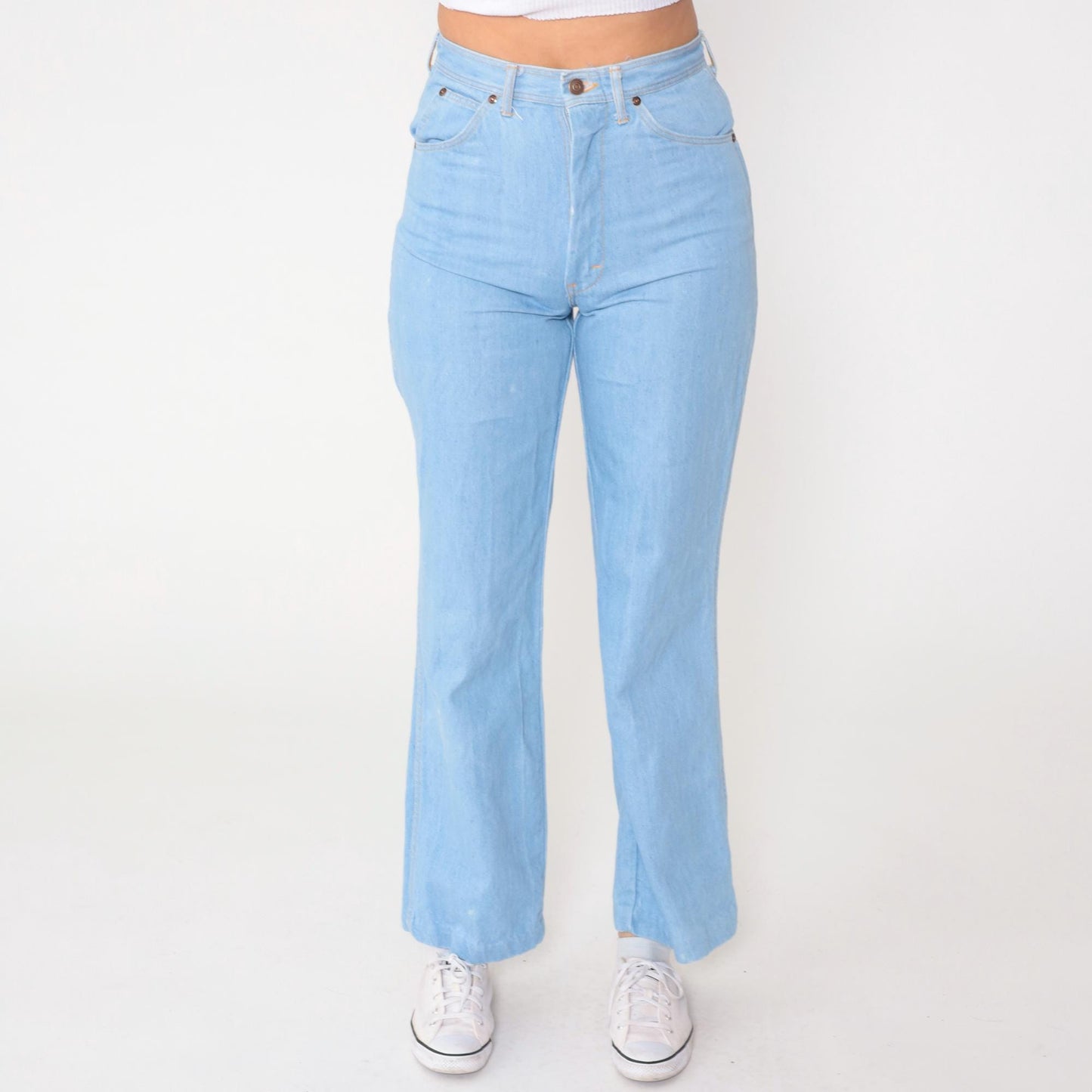 80s Funny Girl Light Wash High-Waisted Straight Leg Jeans Small S