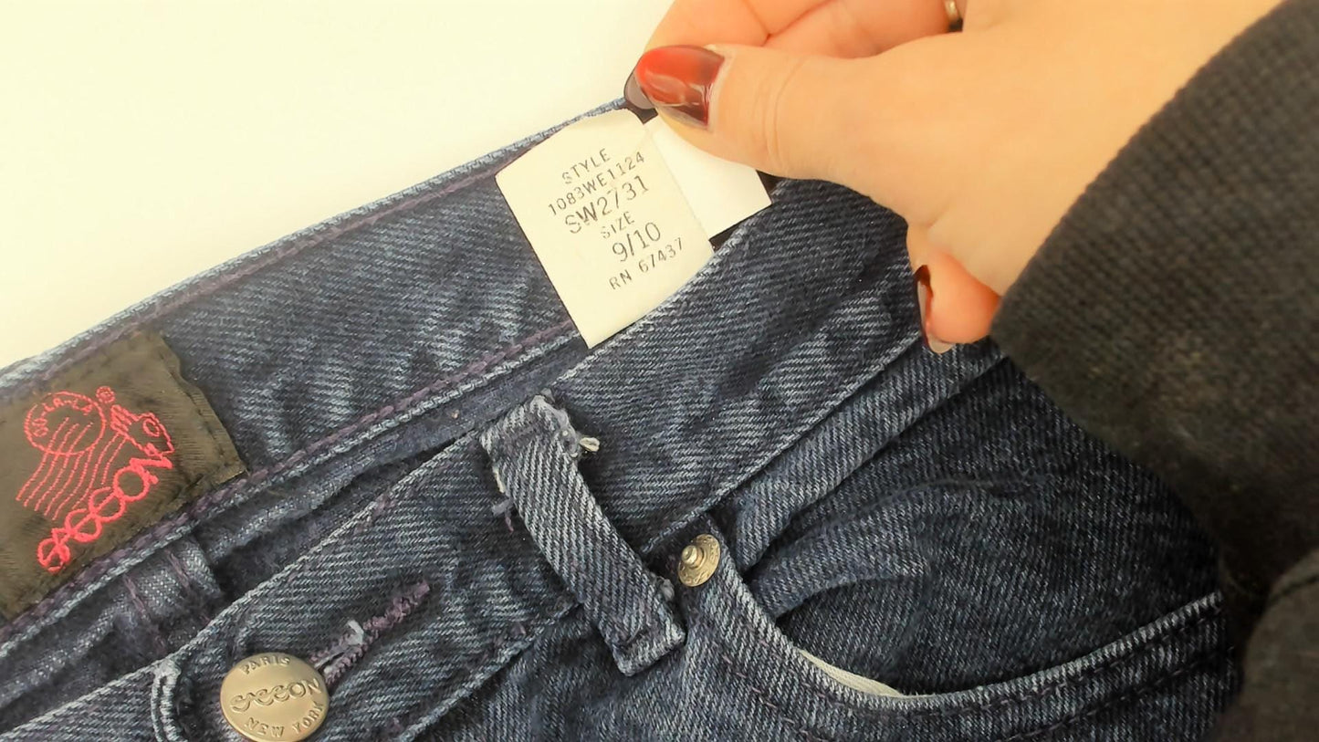 90s Sasson High-Waisted Mom Jeans Navy Tapered Ankle Crop 29